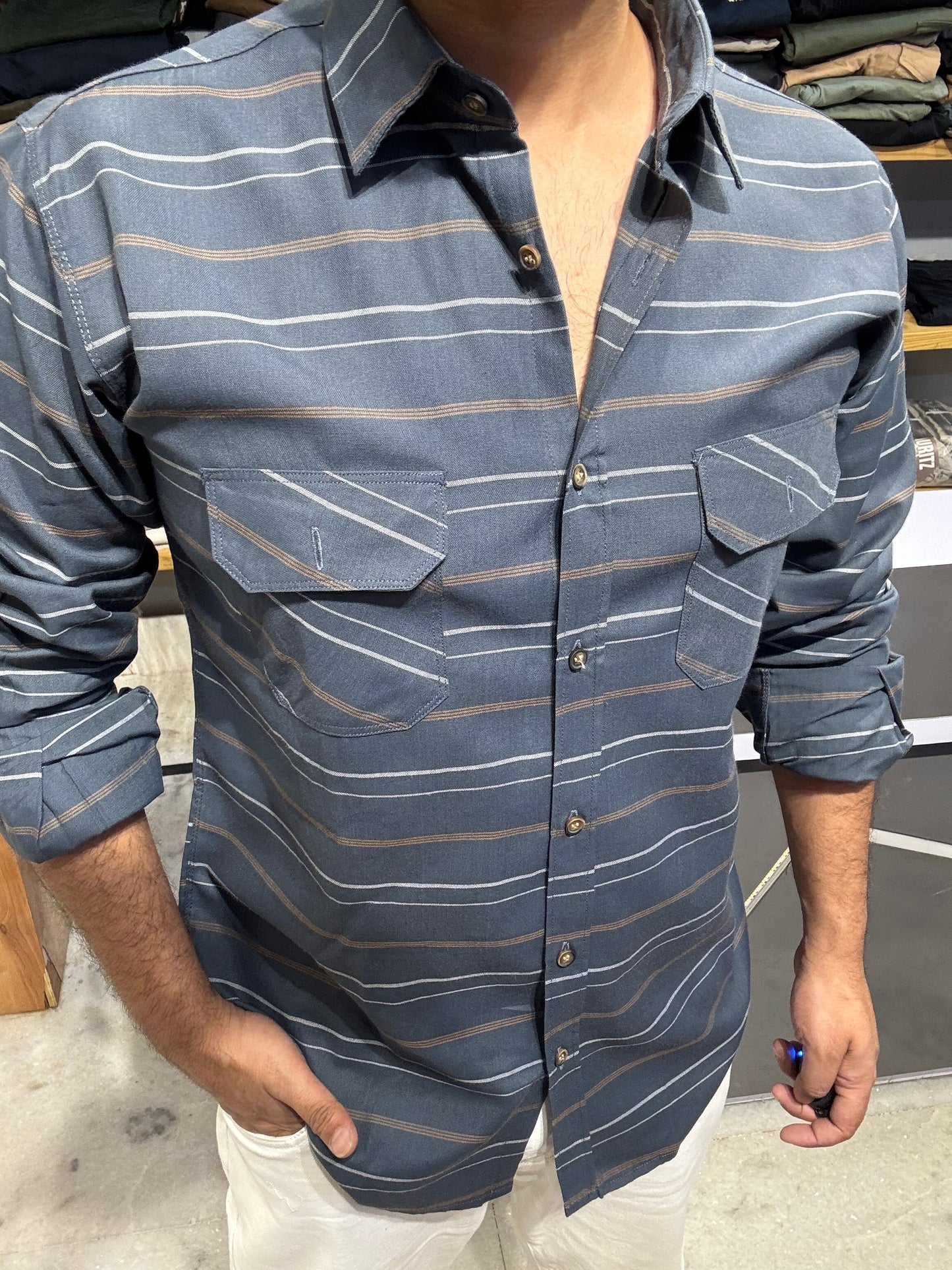 Premium Striped Shirt (M) ED1024 R6S6