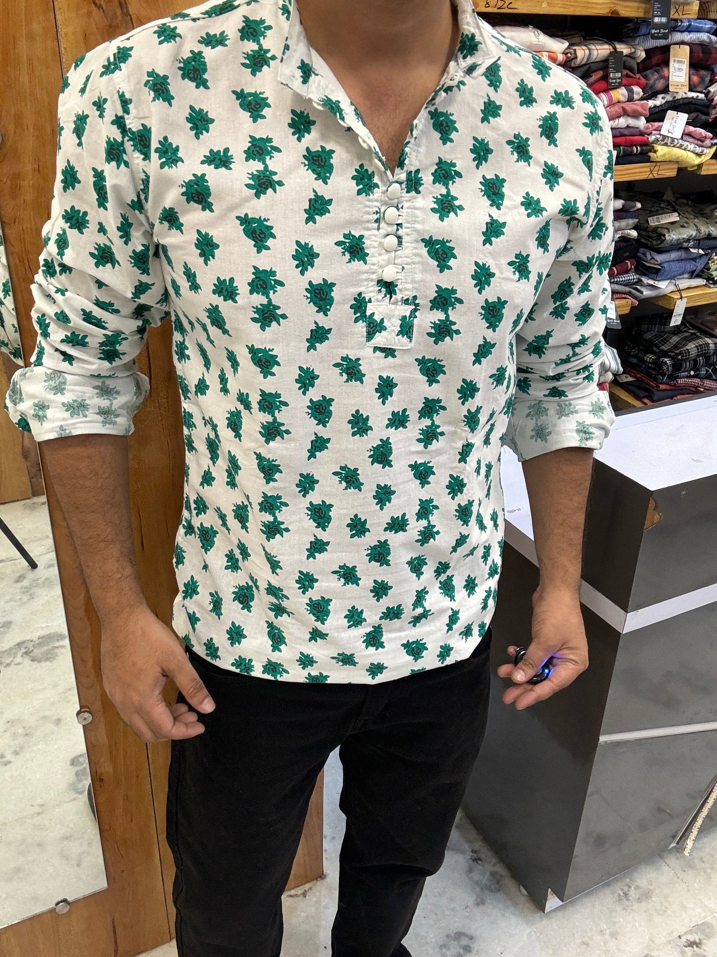 Premium Printed Short Kurta (XL) ED1037