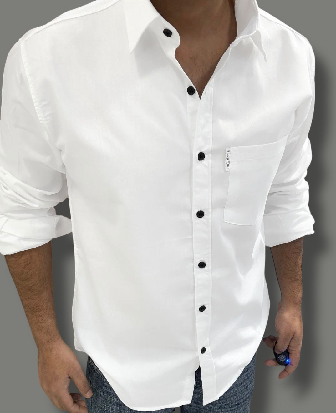 Premium White Solid Shirt (2XL) ED1184