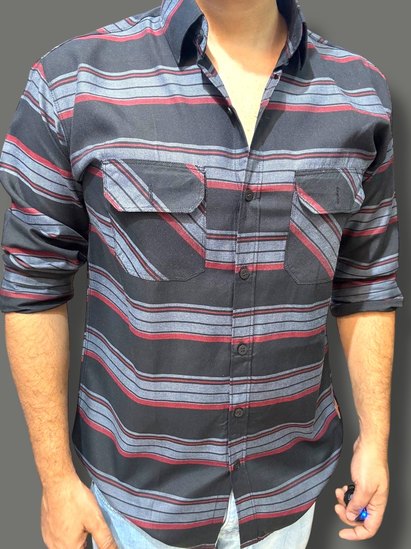 Premium Striped Shirt (M) ED1017 R6S5