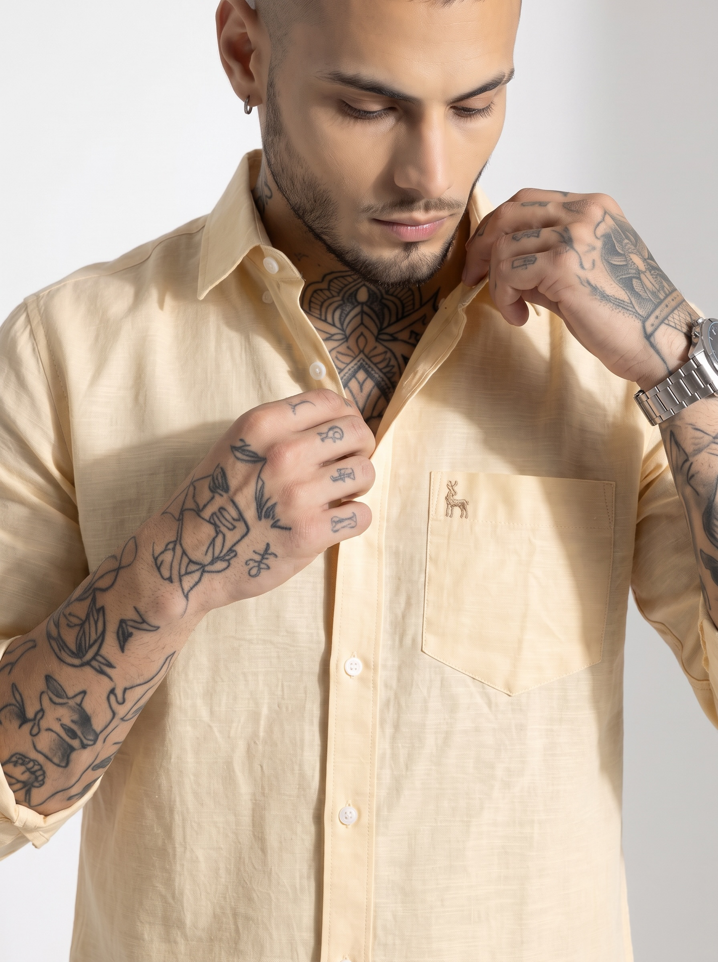 Escape Deer Cotton Linen Shirt EDS 1364 R12 S5