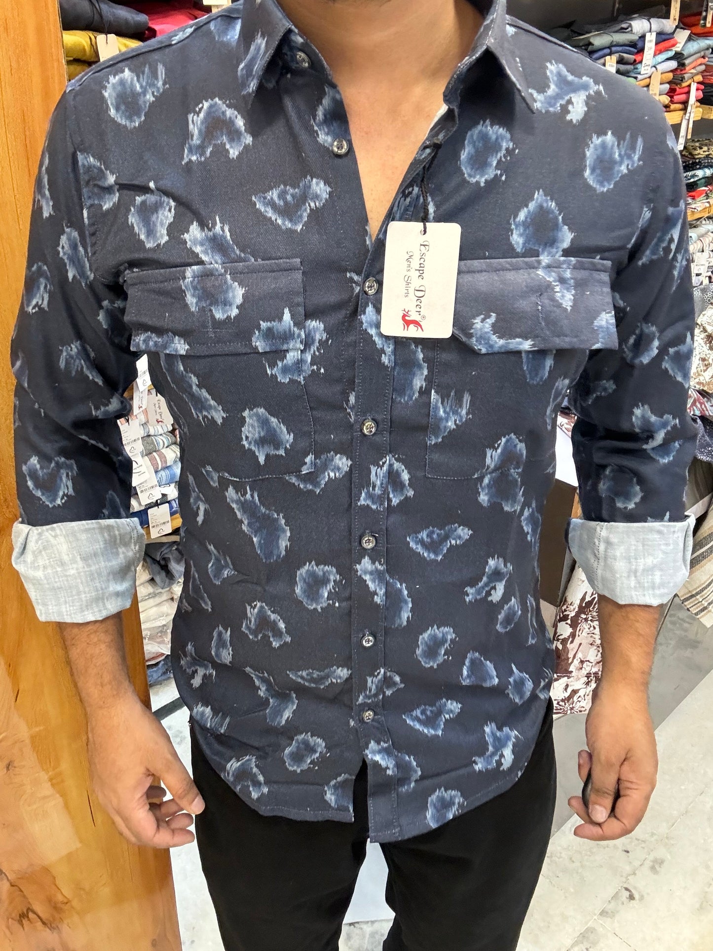 Double Pocket Printed shirt (XL) ED1048