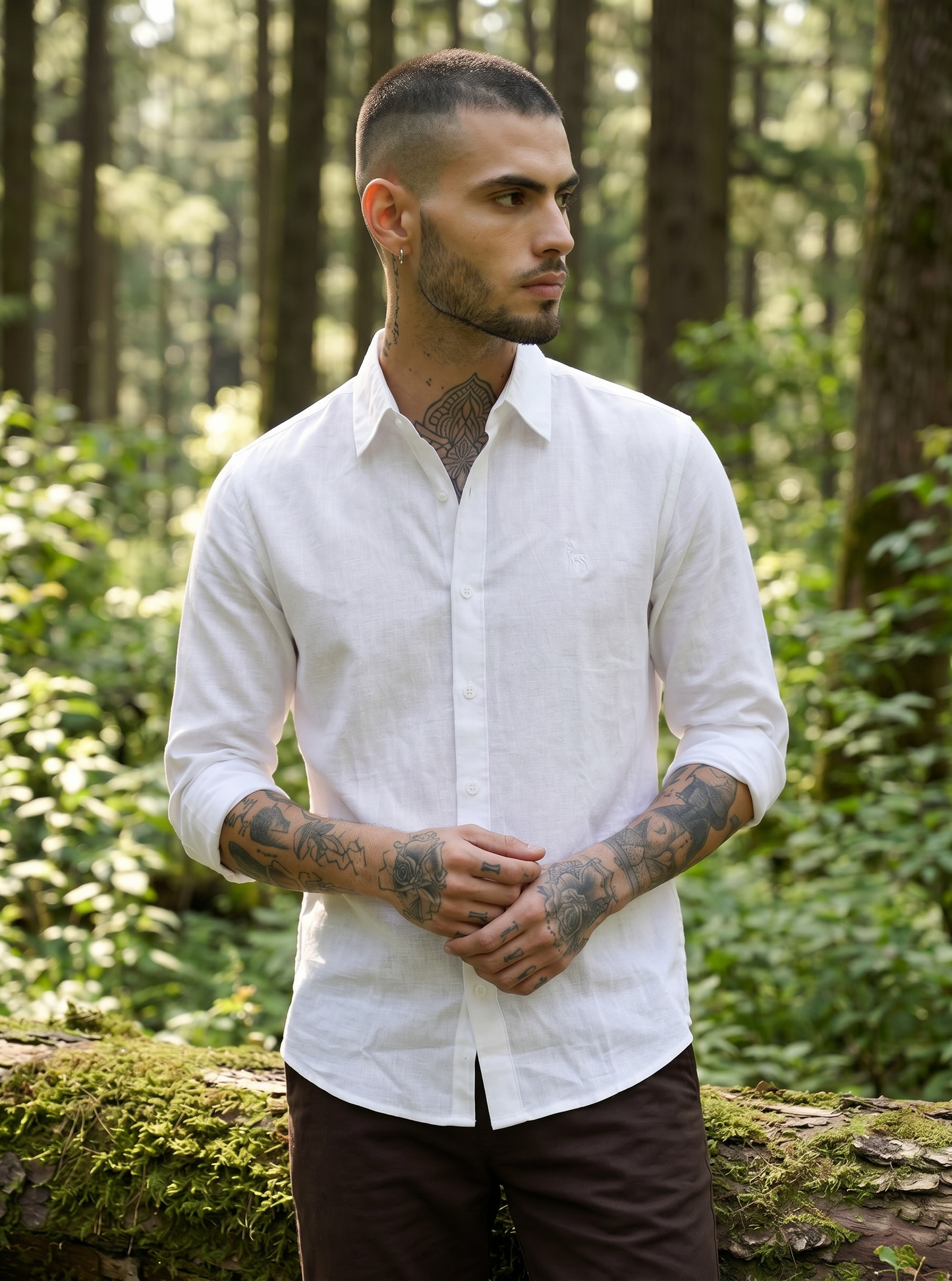 Escape Deer Linen Cotton Shirt EDS 1211