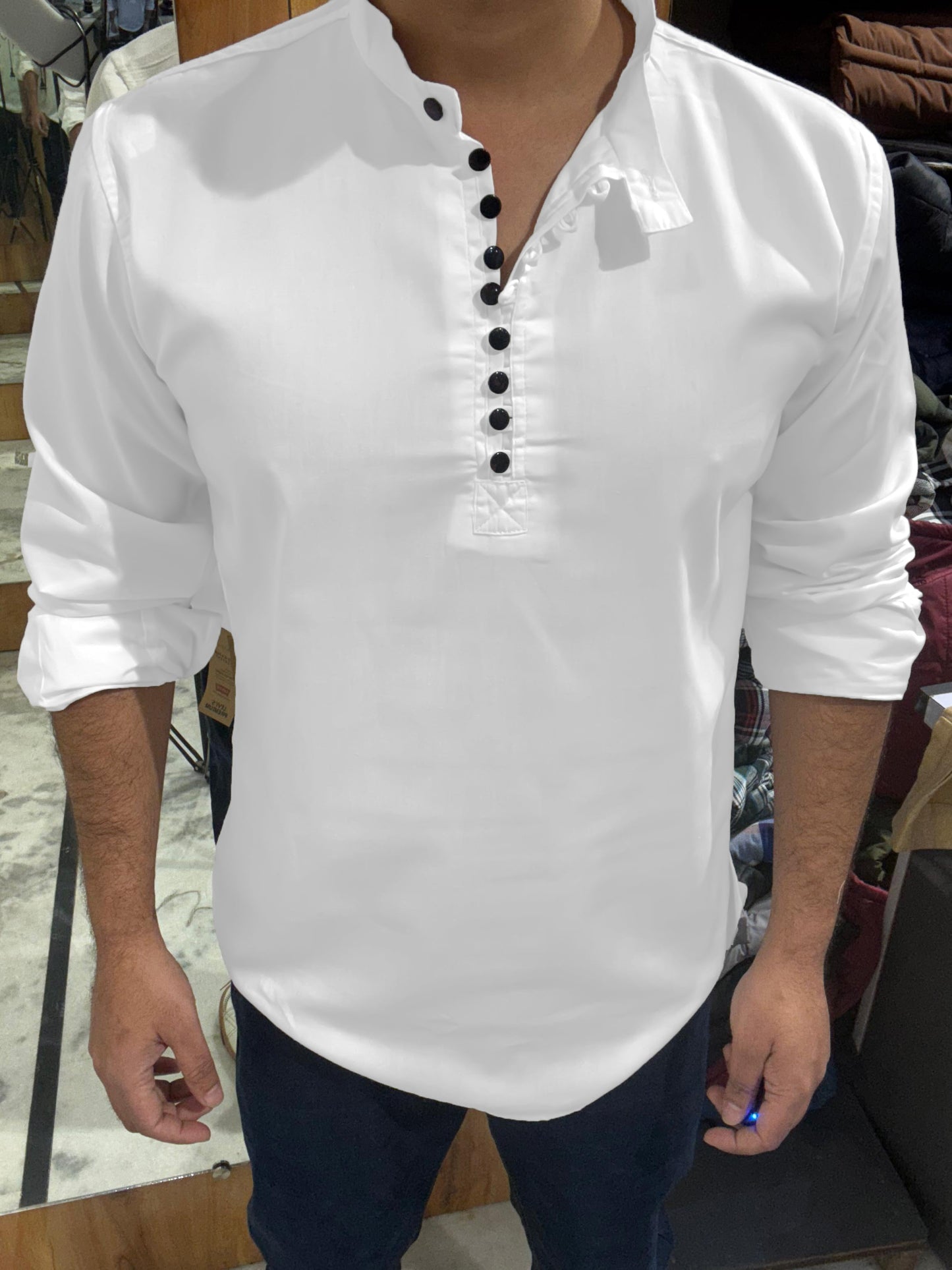 White Short Kurta (2XL) ED1115