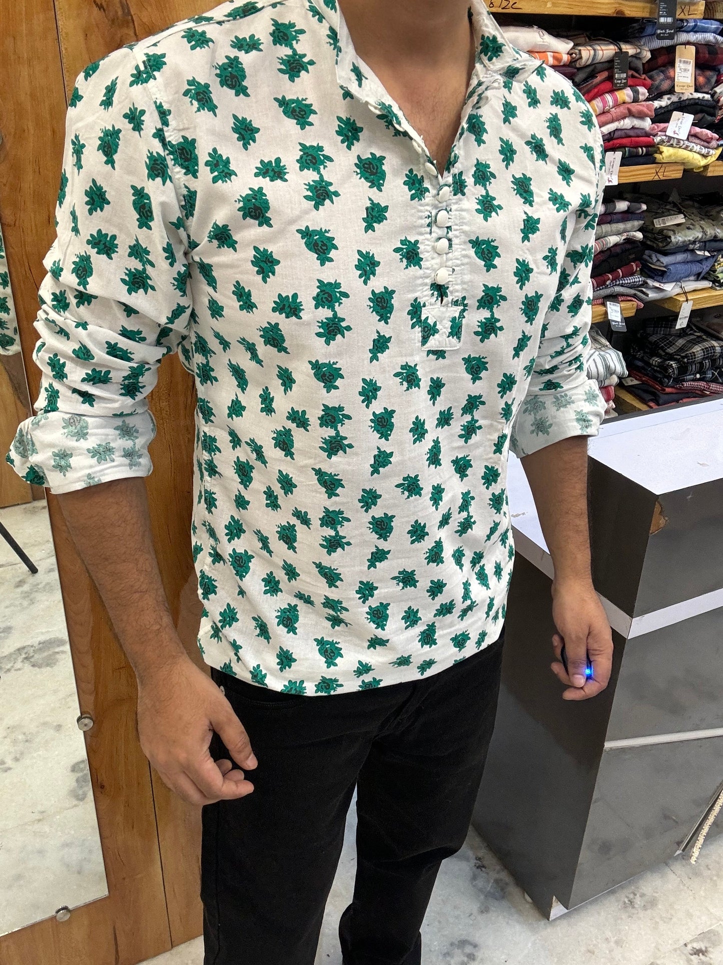 Premium Printed Short Kurta (XL) ED1037