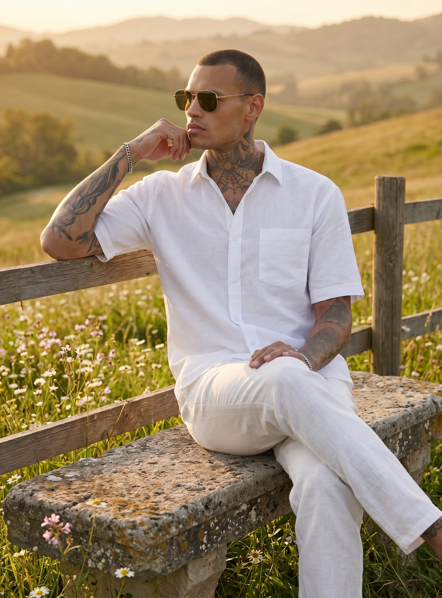 Escape Deer Linen Cotton Shirt EDS 1202