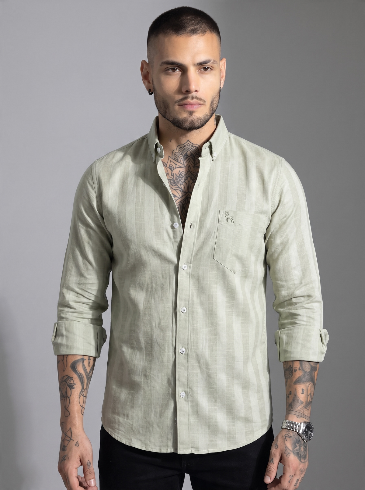 Escape Deer Cotton Linen Shirt EDS 1623