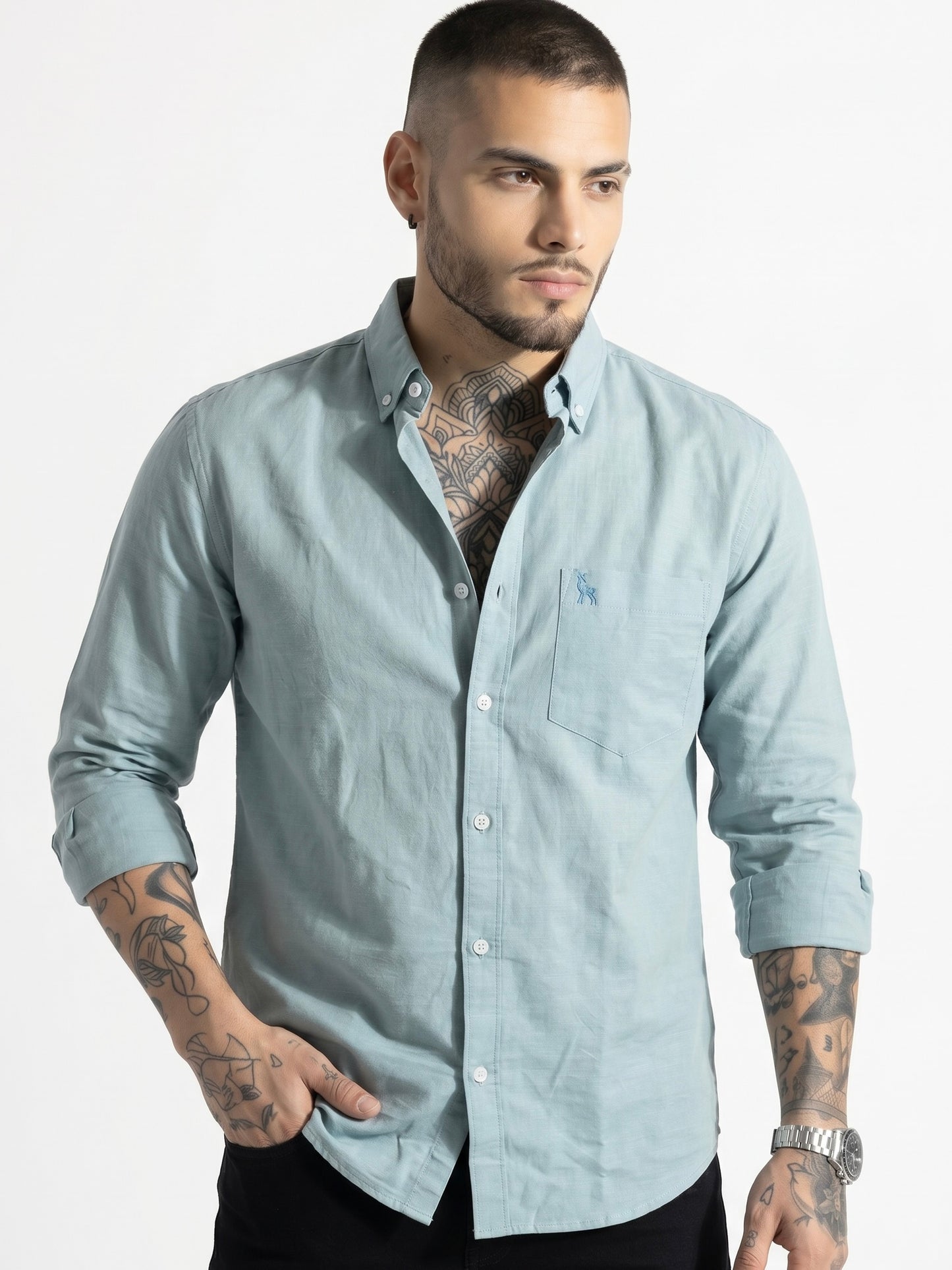 Escape Deer Cotton Linen Shirt EDS 1333