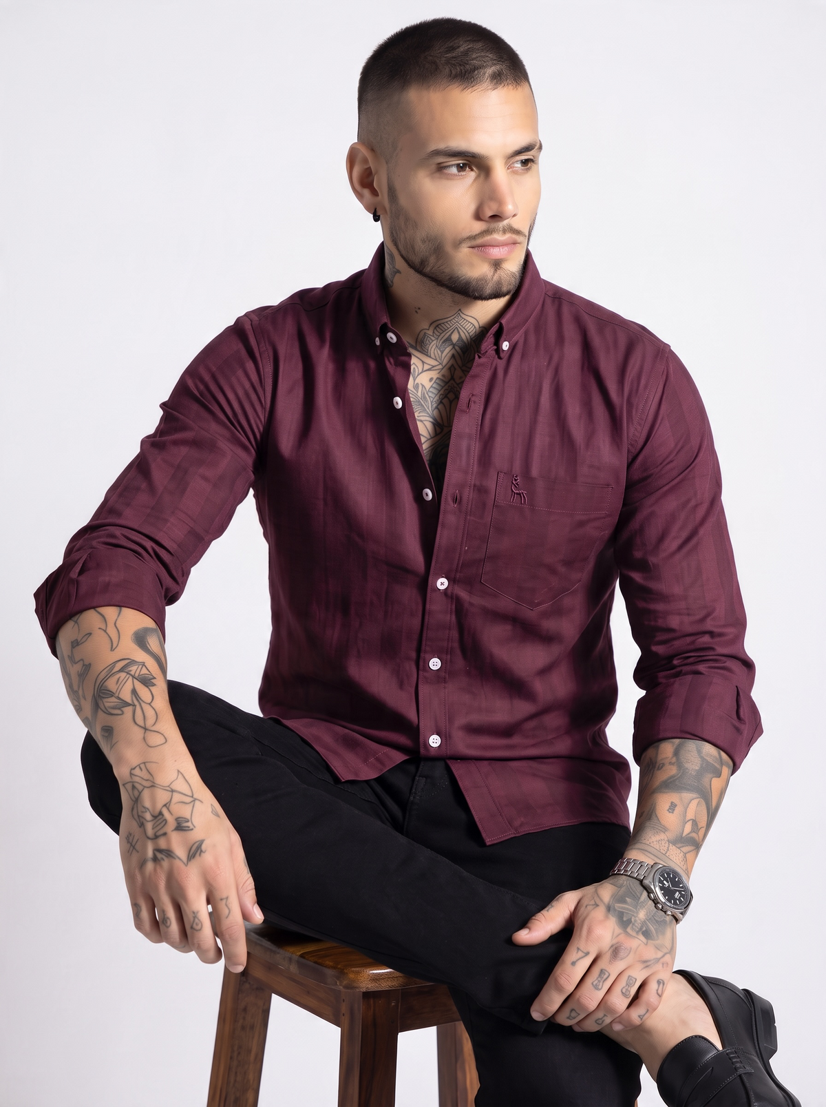 Escape Deer Cotton Linen Shirt EDS 1625 R4 S8