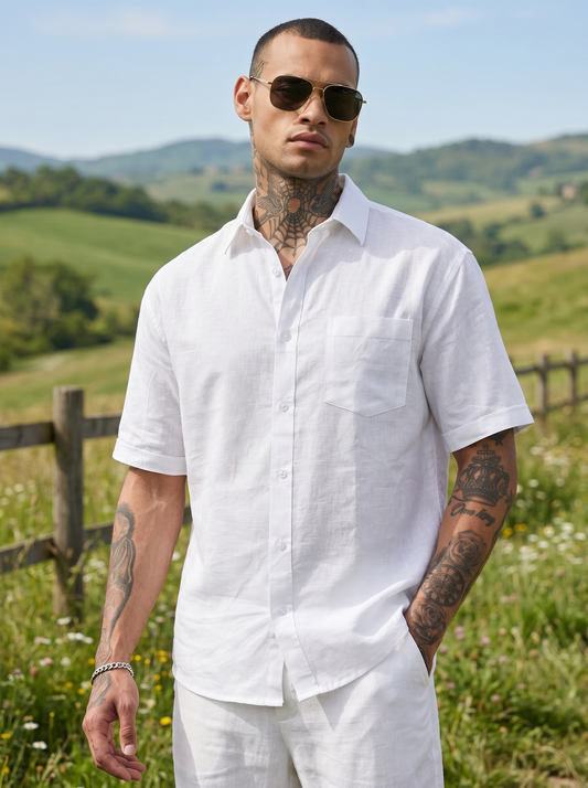 Escape Deer Linen Cotton Shirt EDS 1202