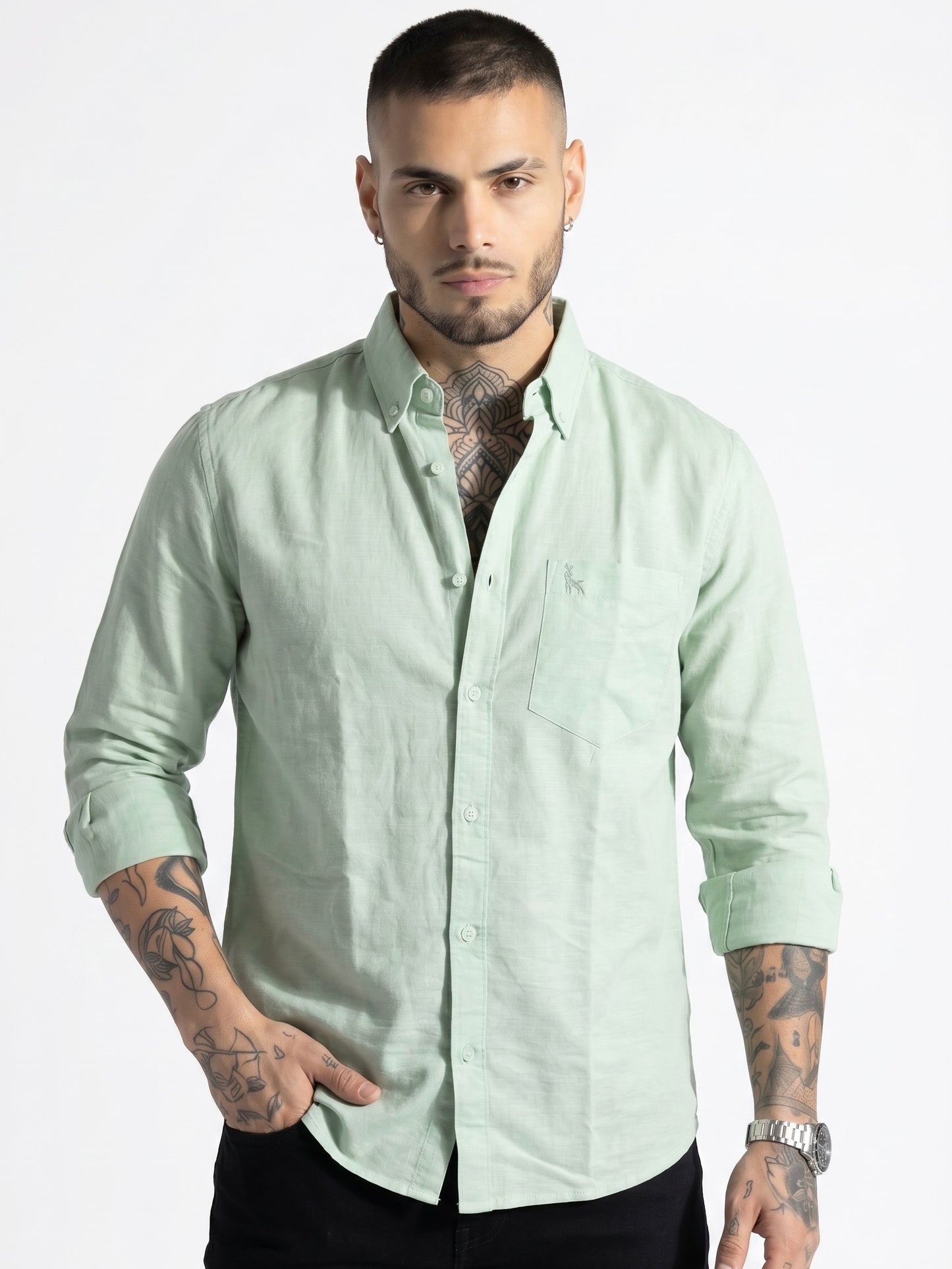 Escape Deer Cotton Linen Shirt EDS 1334