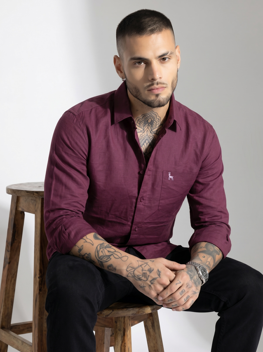 Escape Deer Cotton Linen Shirt EDS 1340 R9 S6