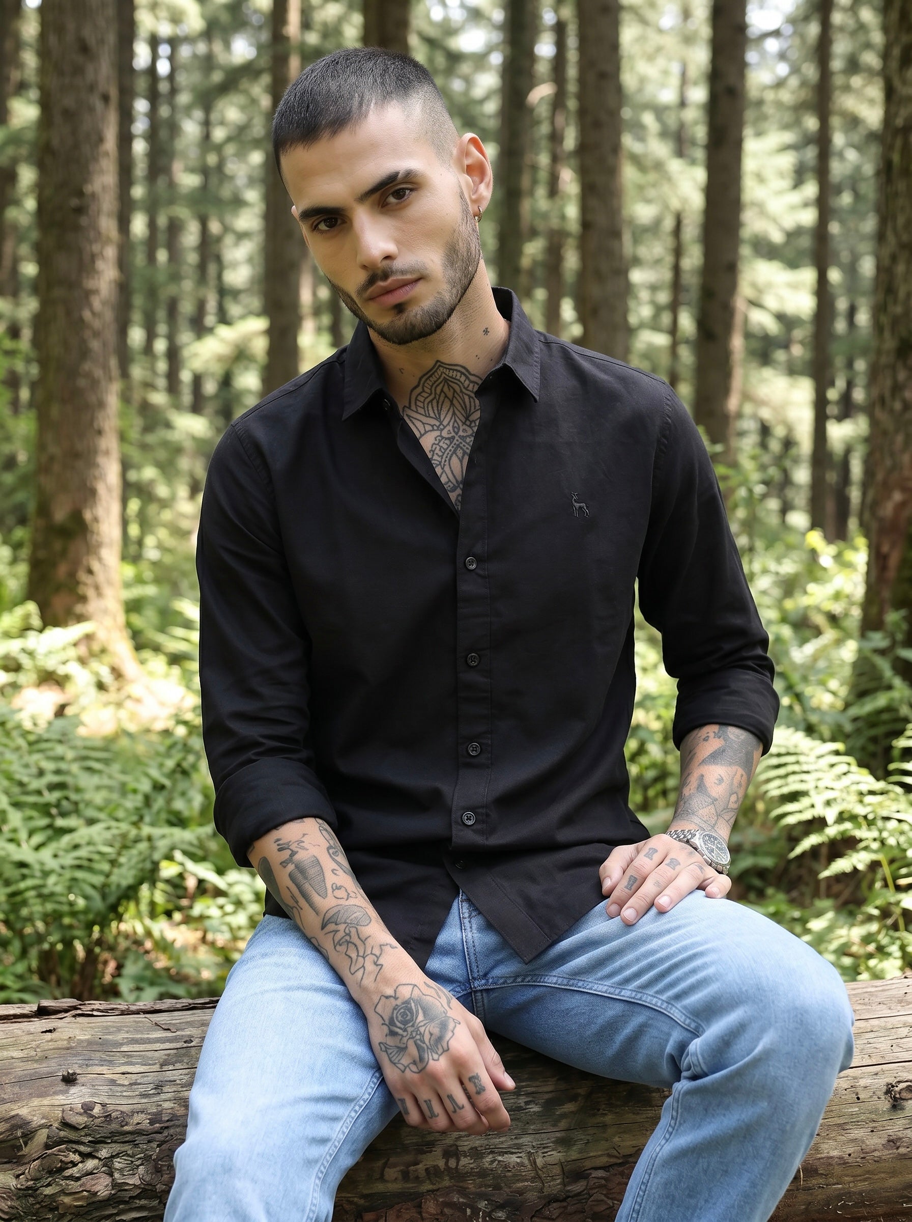 Escape Deer Linen Cotton Shirt EDS 1209  R7  S3