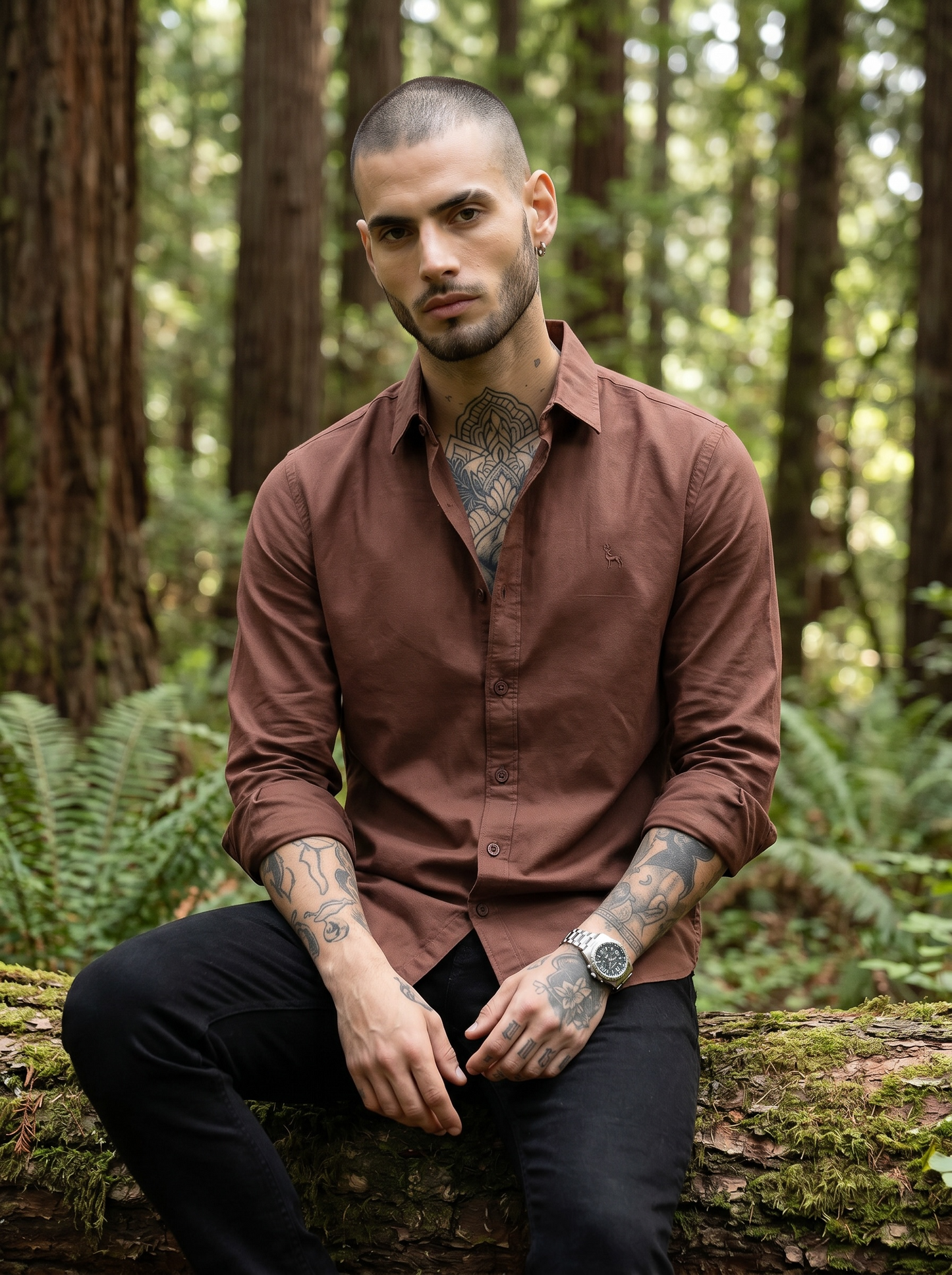 Escape Deer Linen Cotton Shirt EDS 1204 R2 S7