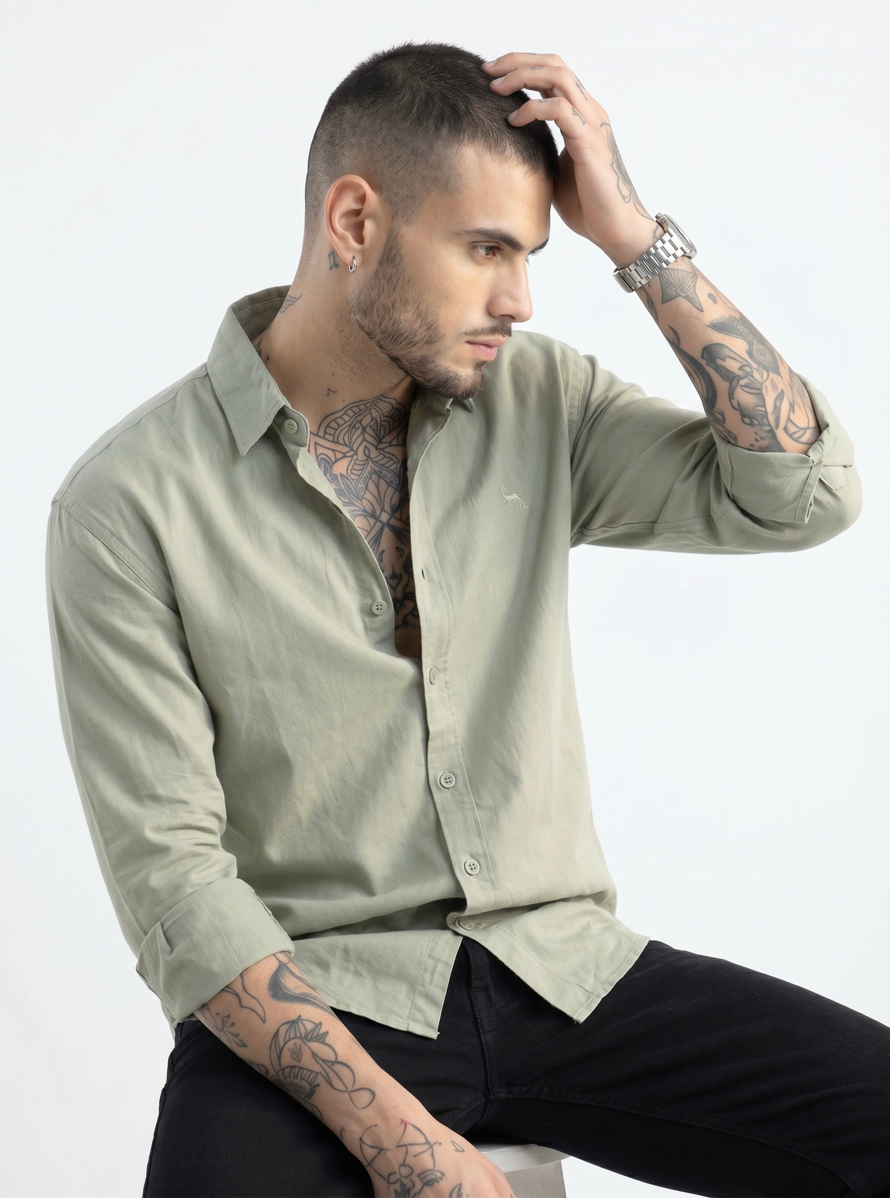 Escape Deer Linen Cotton Shirt EDS 1203 R8 S6