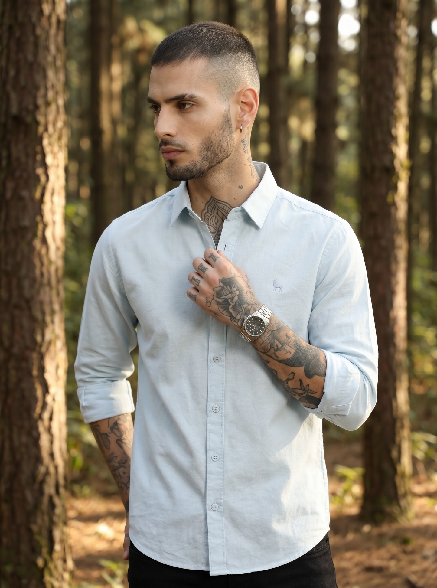 Escape Deer Linen Cotton Shirt EDS 1222