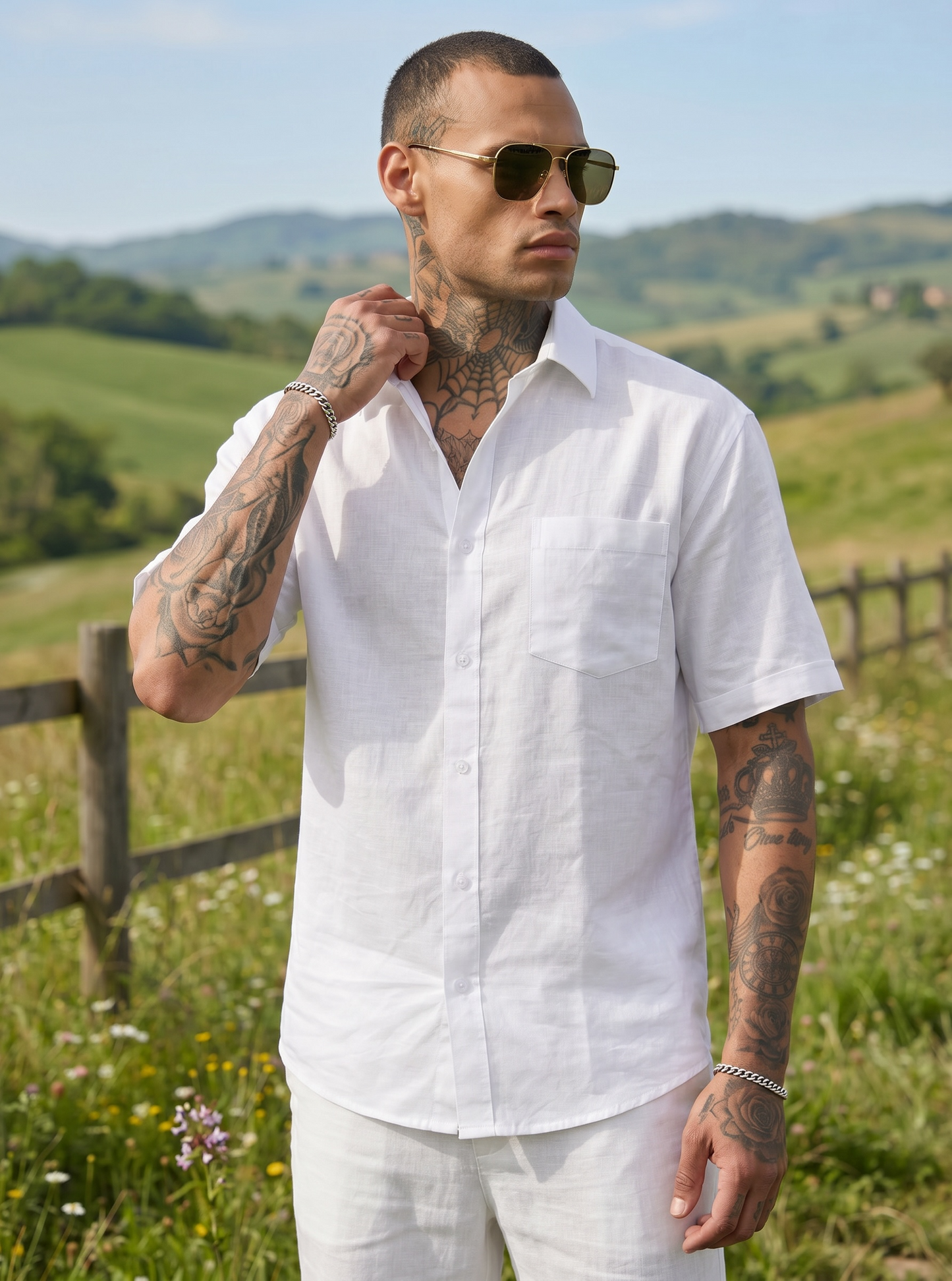 Escape Deer Linen Cotton Shirt EDS 1202