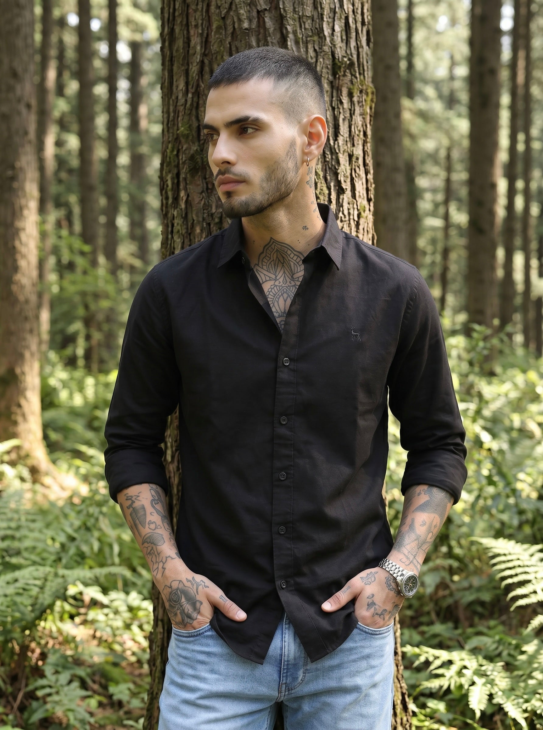 Escape Deer Linen Cotton Shirt EDS 1209  R7  S3
