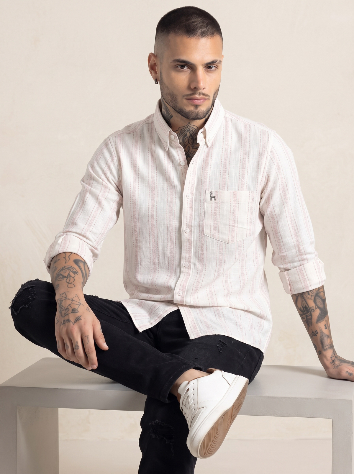 Escape Deer Cotton Linen Shirt EDS 1621