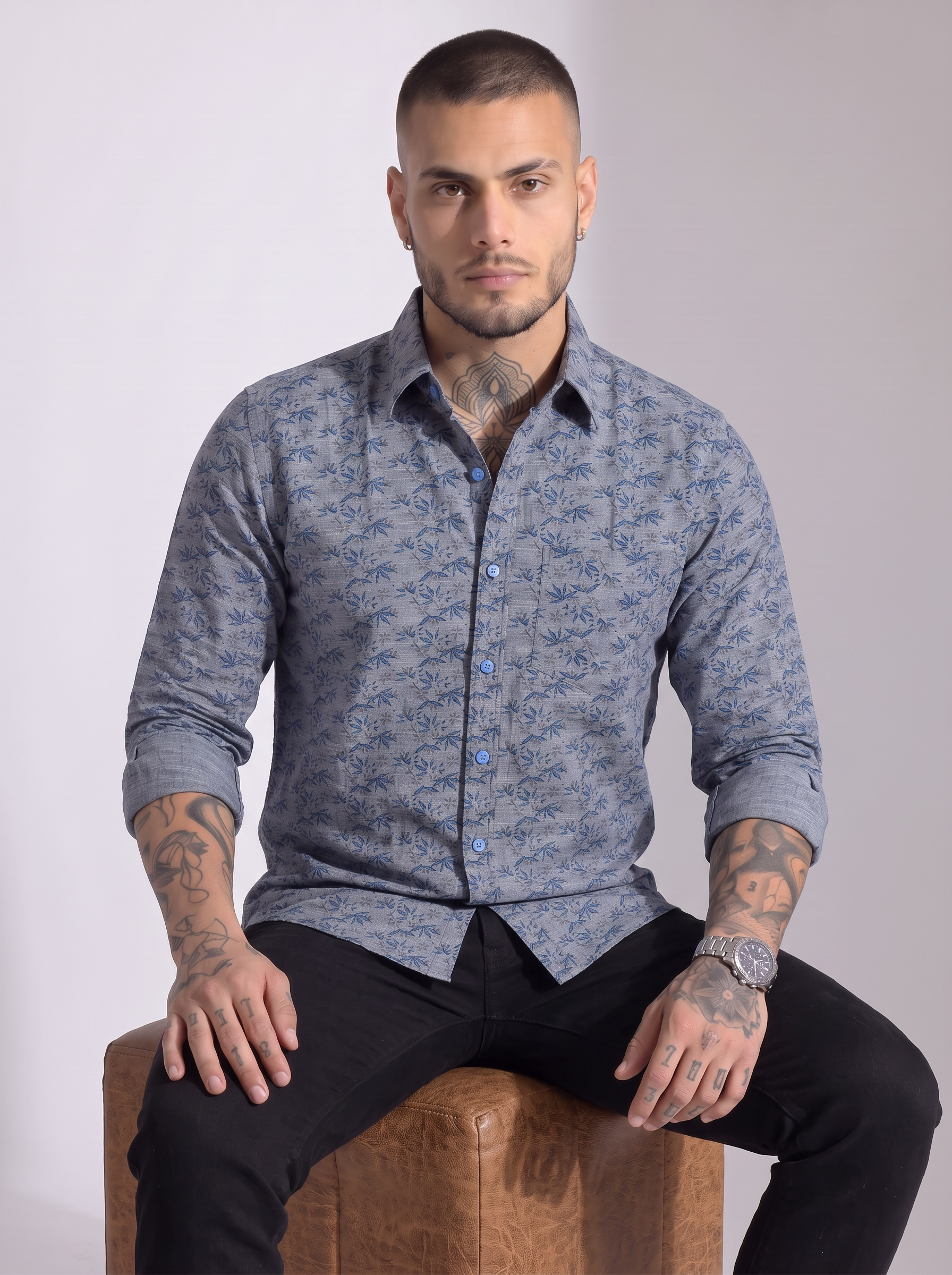 Escape Deer Cotton Linen Shirt EDS 1383 R20 S1