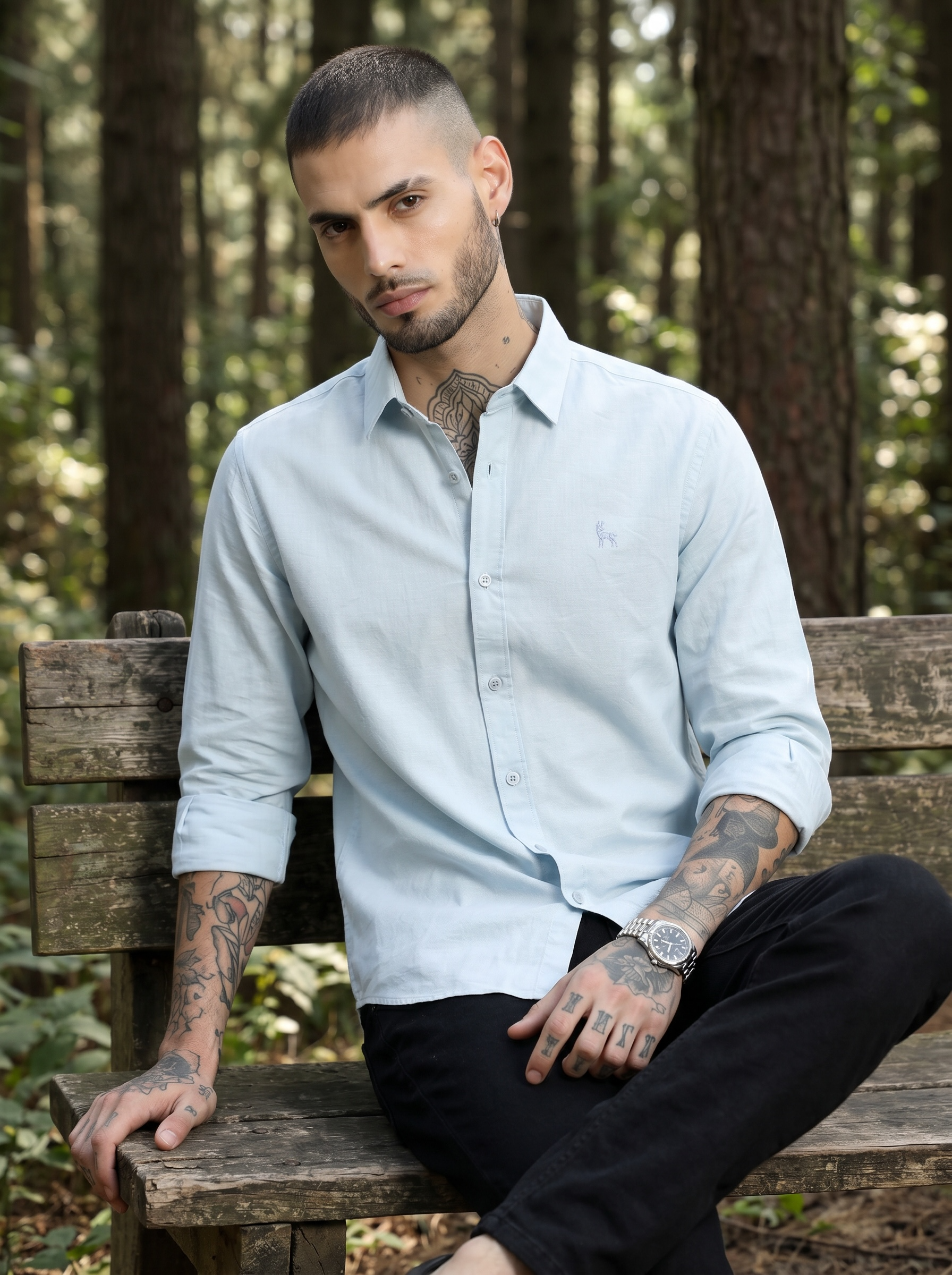 Escape Deer Linen Cotton Shirt EDS 1222 R7 S3