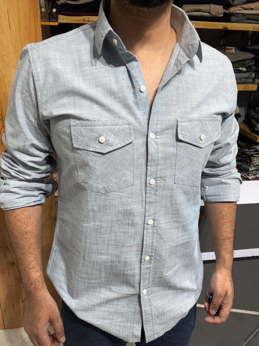 Double Pocket Grey Shirt (M) ED1161