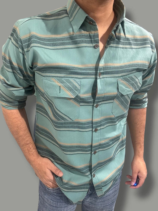 Premium Striped Shirt (M) ED1019 R6S7