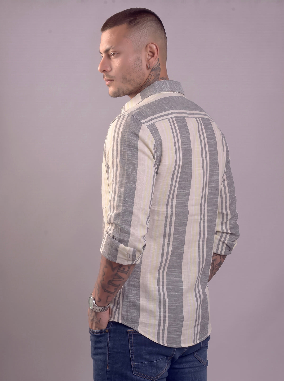 Escape Deer Cotton Linen Shirt EDS 1490 R3 S8