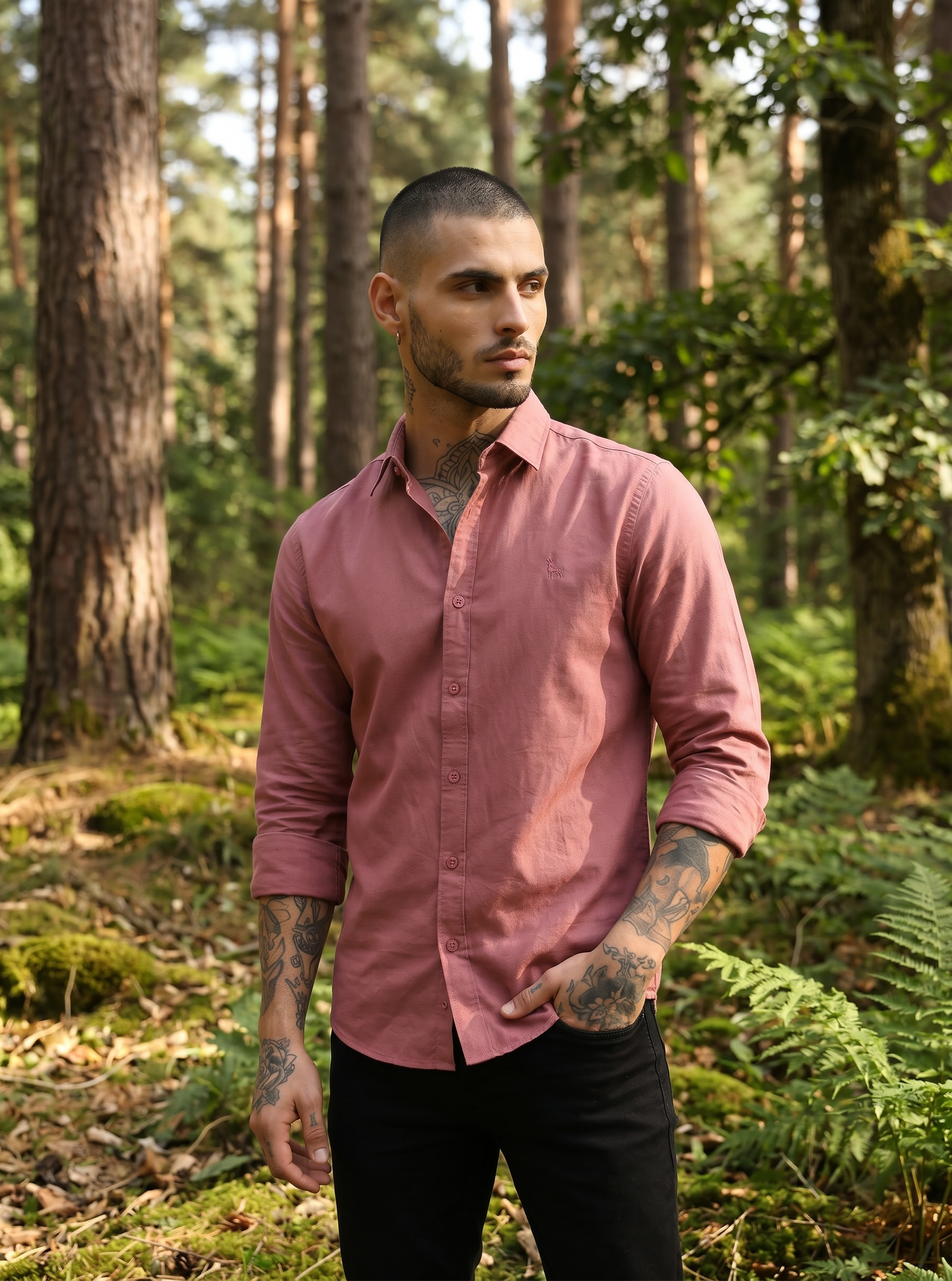 Escape Deer Linen Cotton Shirt EDS 1208 R4 S6