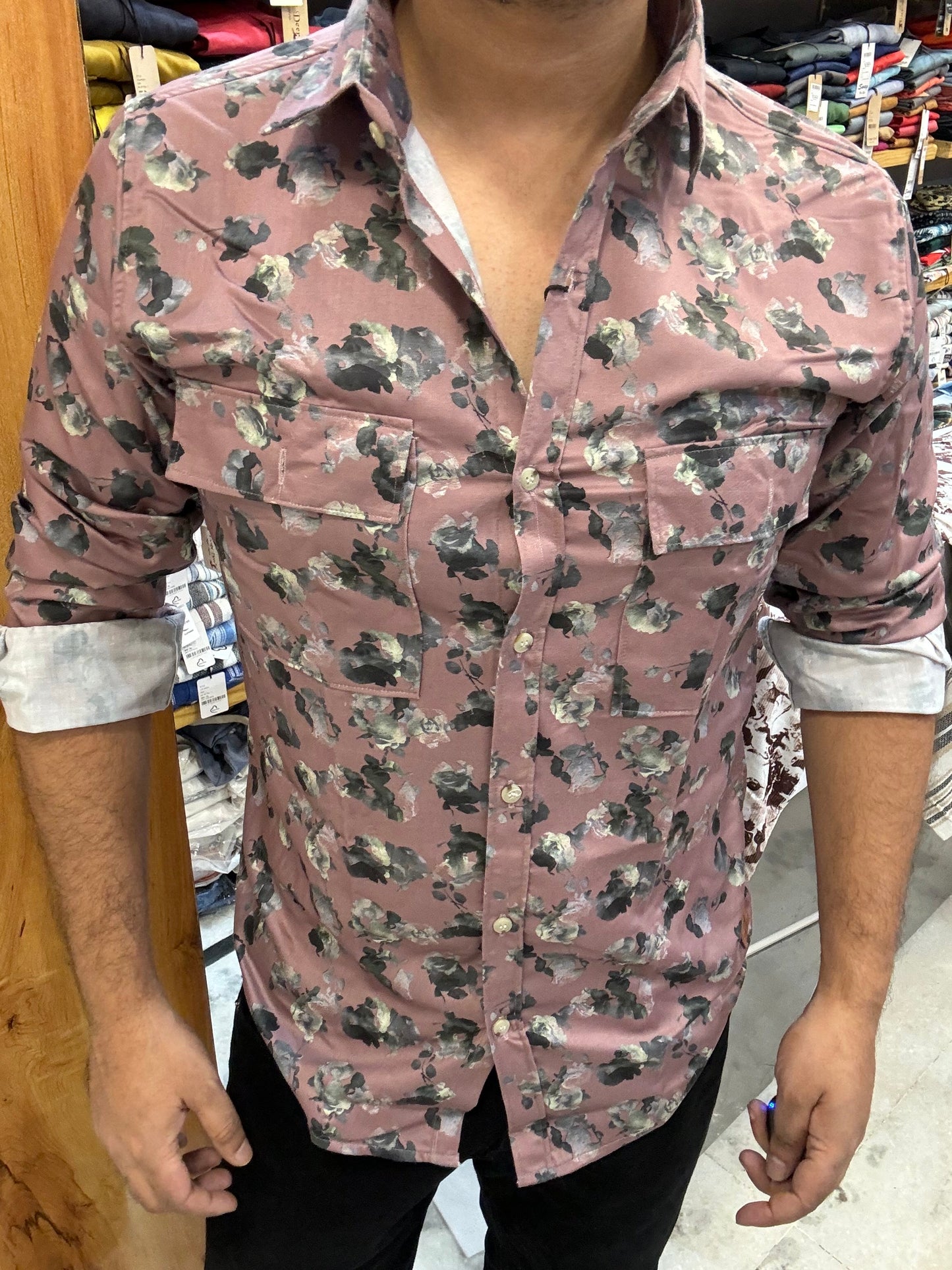 Double Pocket Printed Shirt (XL)R9 S2 ED1049