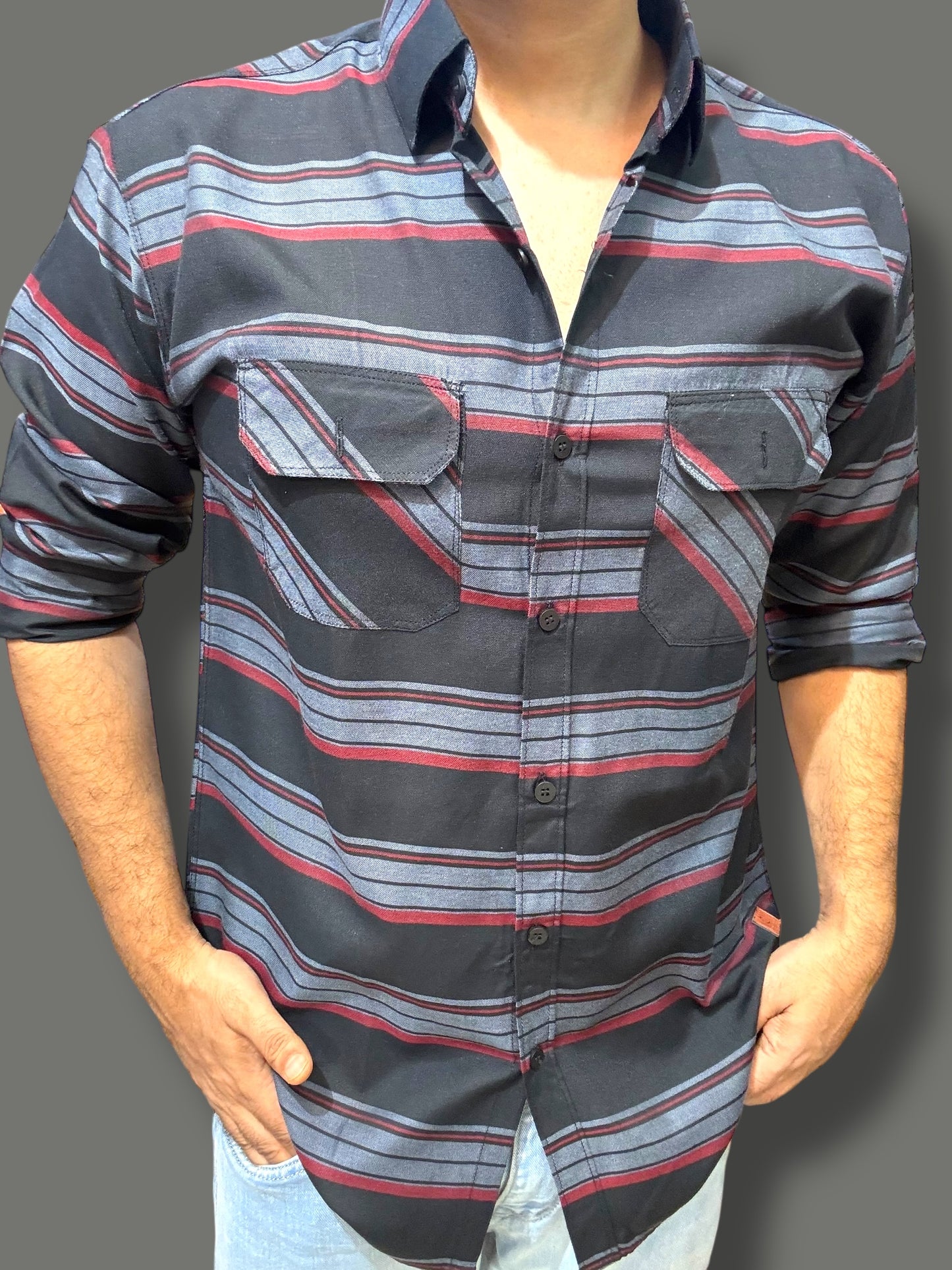 Premium Striped Shirt (M) ED1017 R6S5