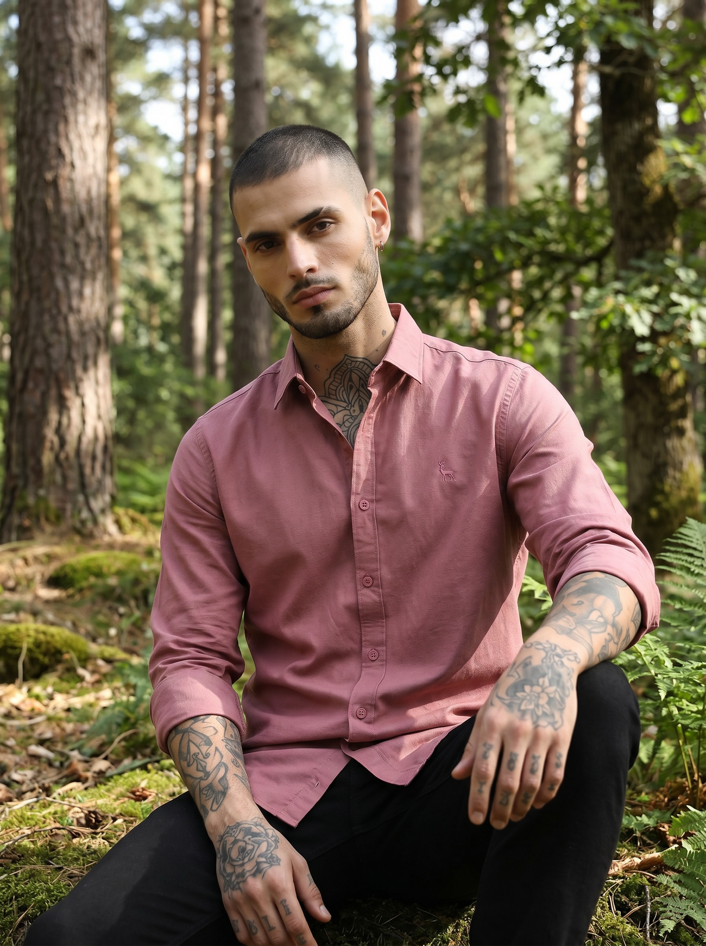 Escape Deer Linen Cotton Shirt EDS 1208 R4 S6