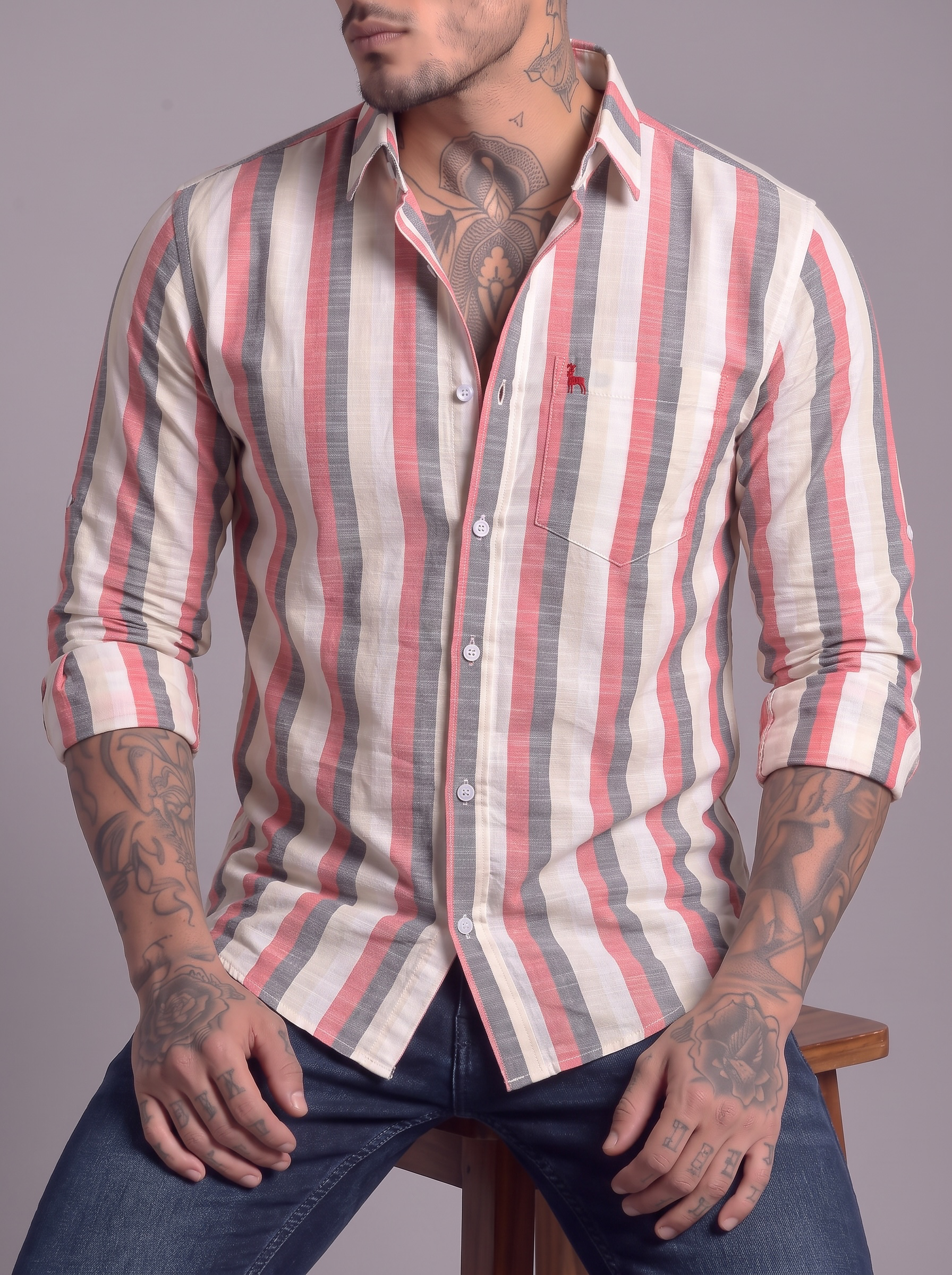 Escape Deer Cotton Linen Shirt EDS 1480 R2 S2