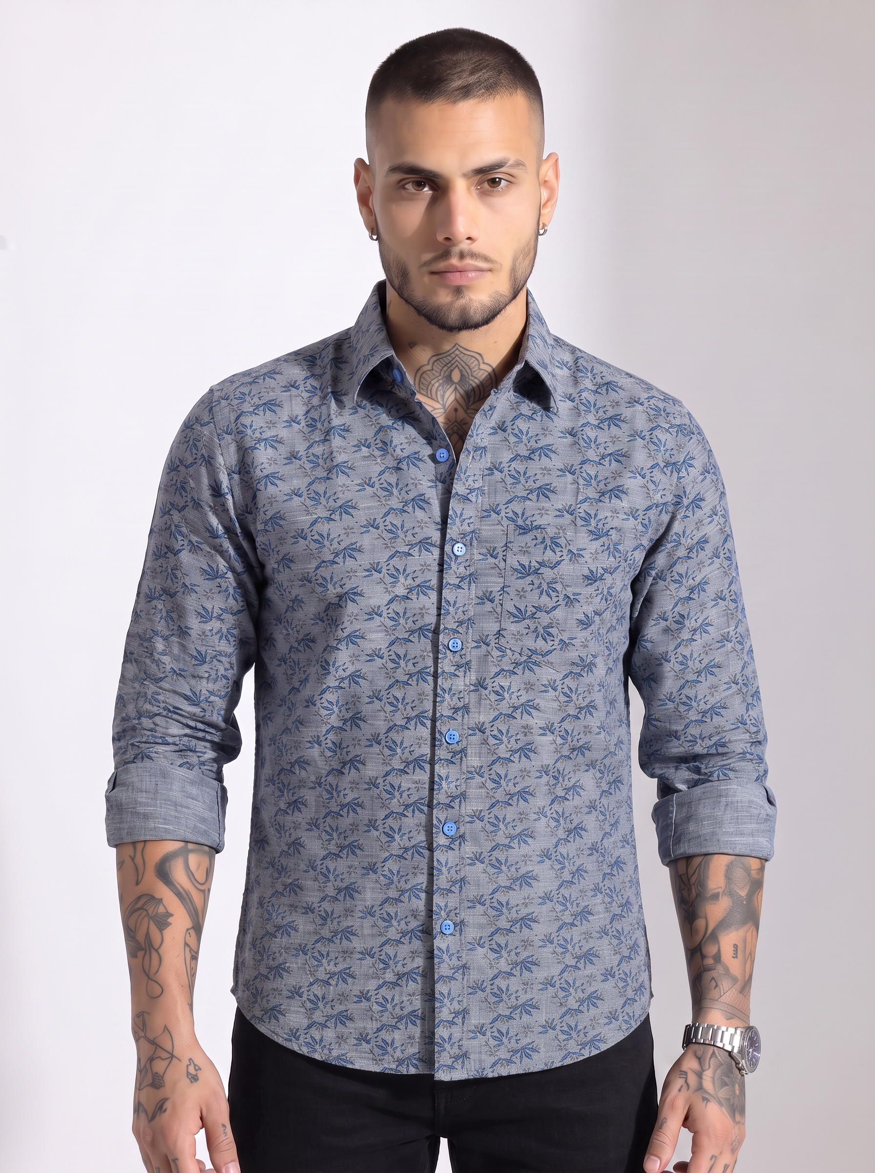 Escape Deer Cotton Linen Shirt EDS 1383 R20 S1