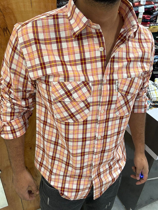 Double Pocket Checked Shirt (M) ED1091