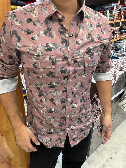 Double Pocket Printed Shirt (XL)R9 S2 ED1049