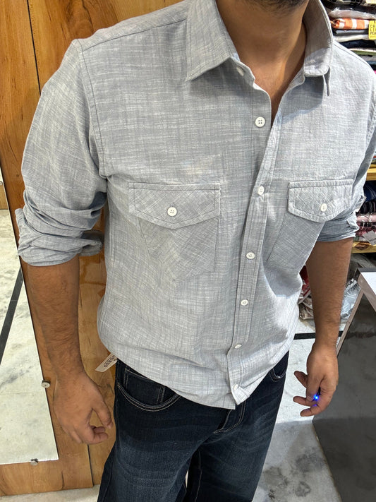 Double Pocket Grey Shirt (L) ED1161