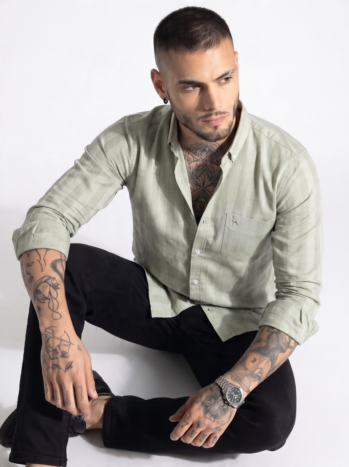 Escape Deer Cotton Linen Shirt EDS 1623