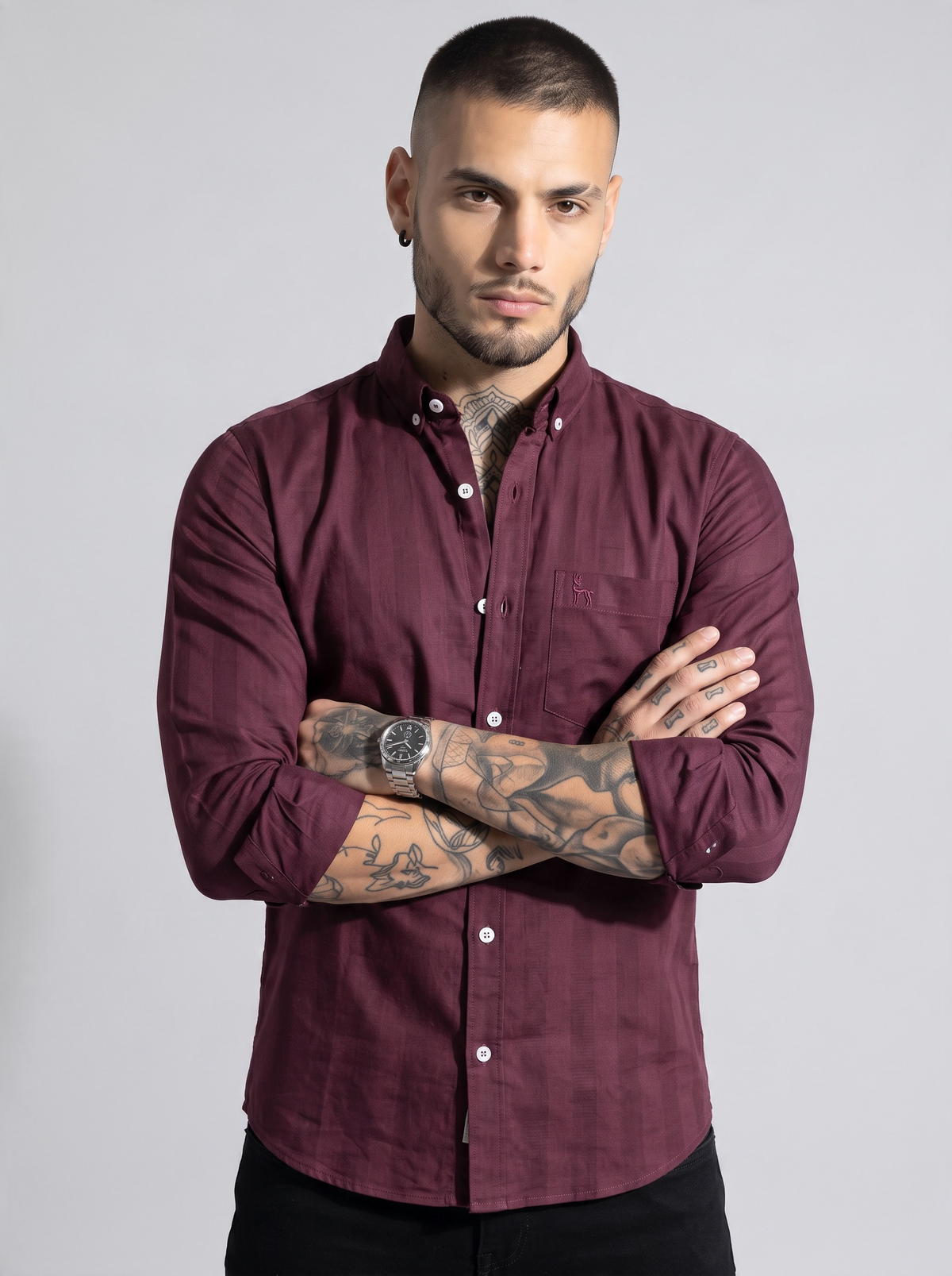 Escape Deer Cotton Linen Shirt EDS 1625 R4 S8