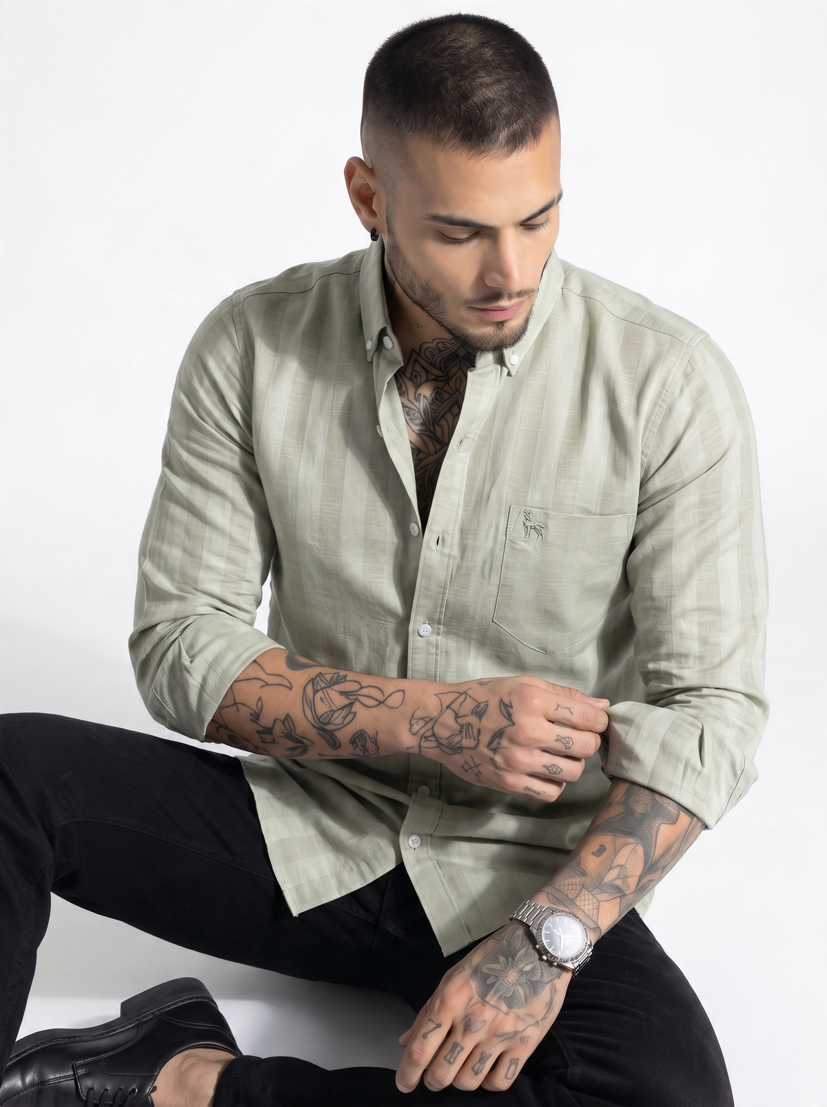 Escape Deer Cotton Linen Shirt EDS 1623