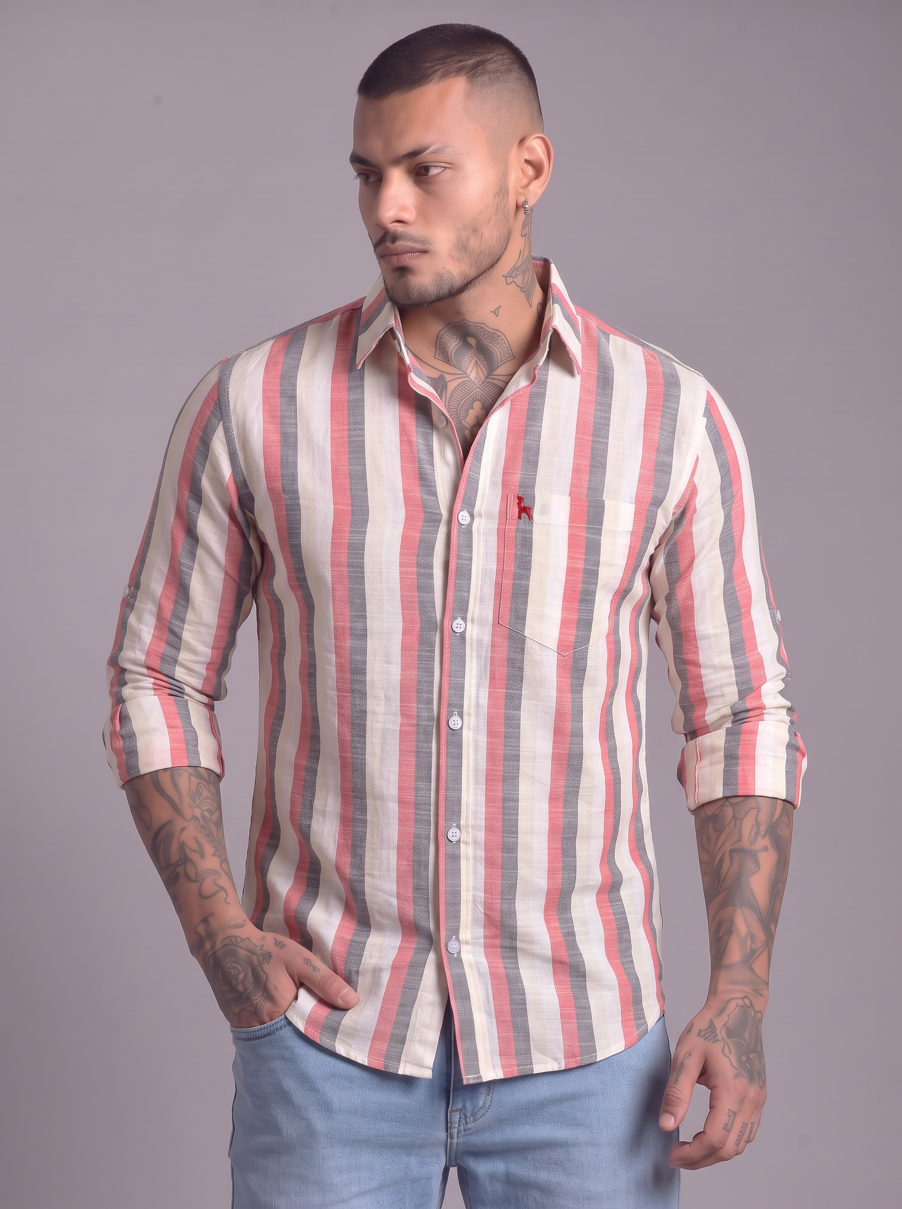 Escape Deer Cotton Linen Shirt EDS 1480 R2 S2