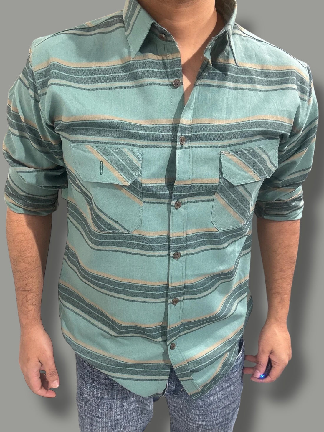 Premium Striped Shirt (M) ED1019 R6S7