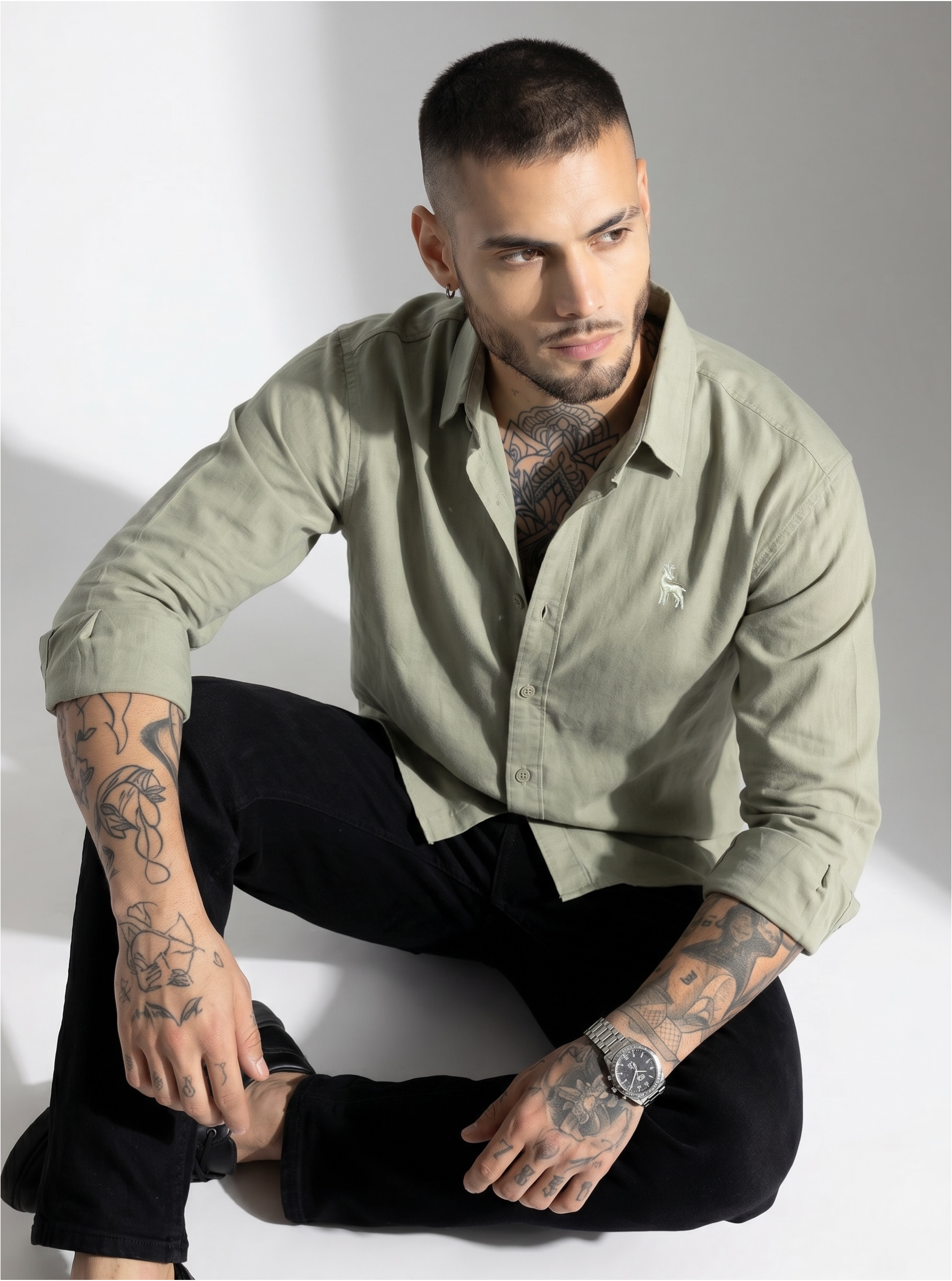 Escape Deer Linen Cotton Shirt EDS 1203 R8 S6