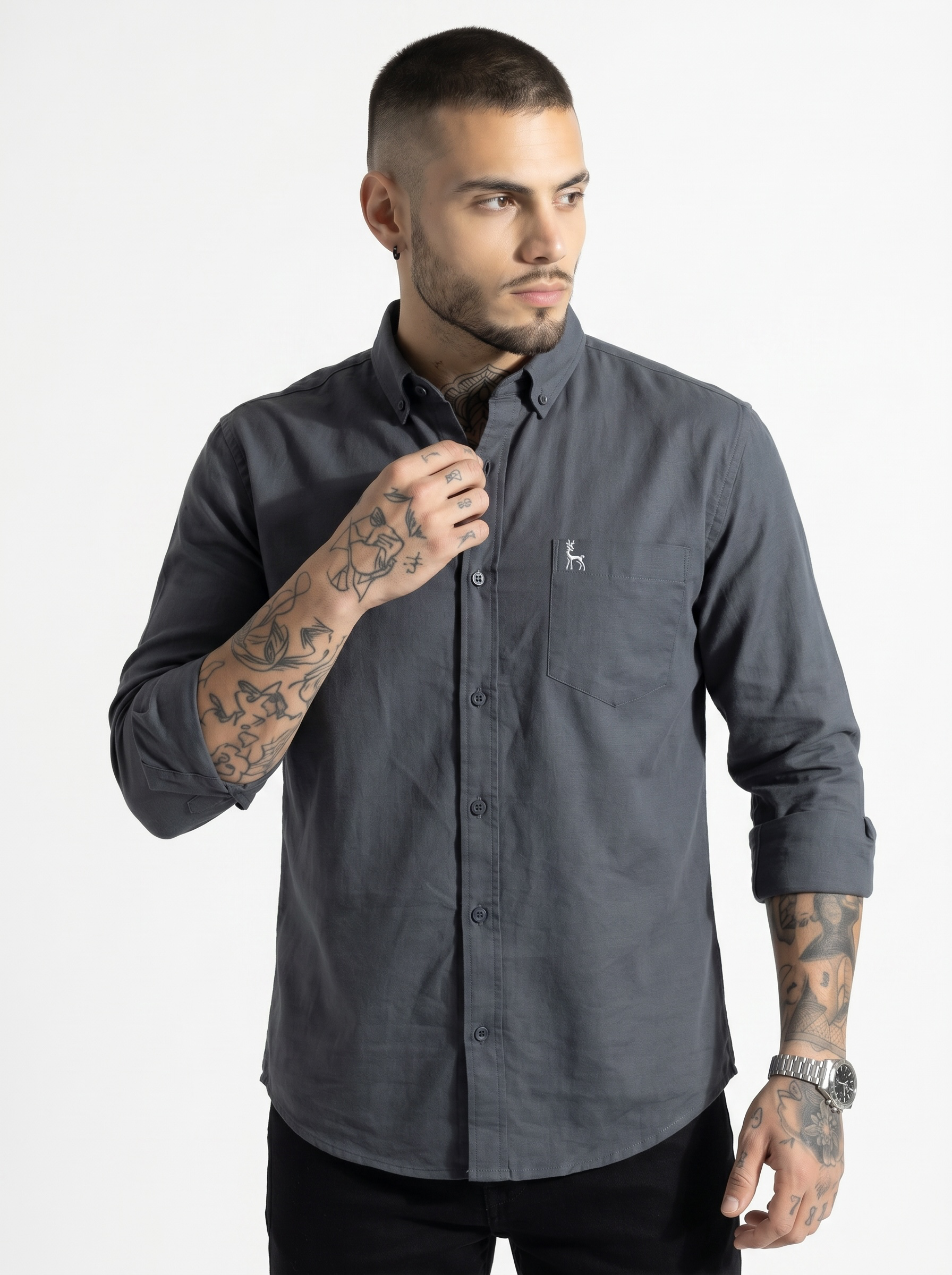 Escape Deer Cotton Linen Shirt EDS 1335 R3 S2