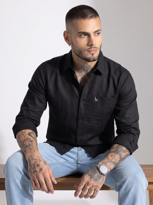 Escape Deer Cotton Linen Shirt EDS 1362 R2 S4