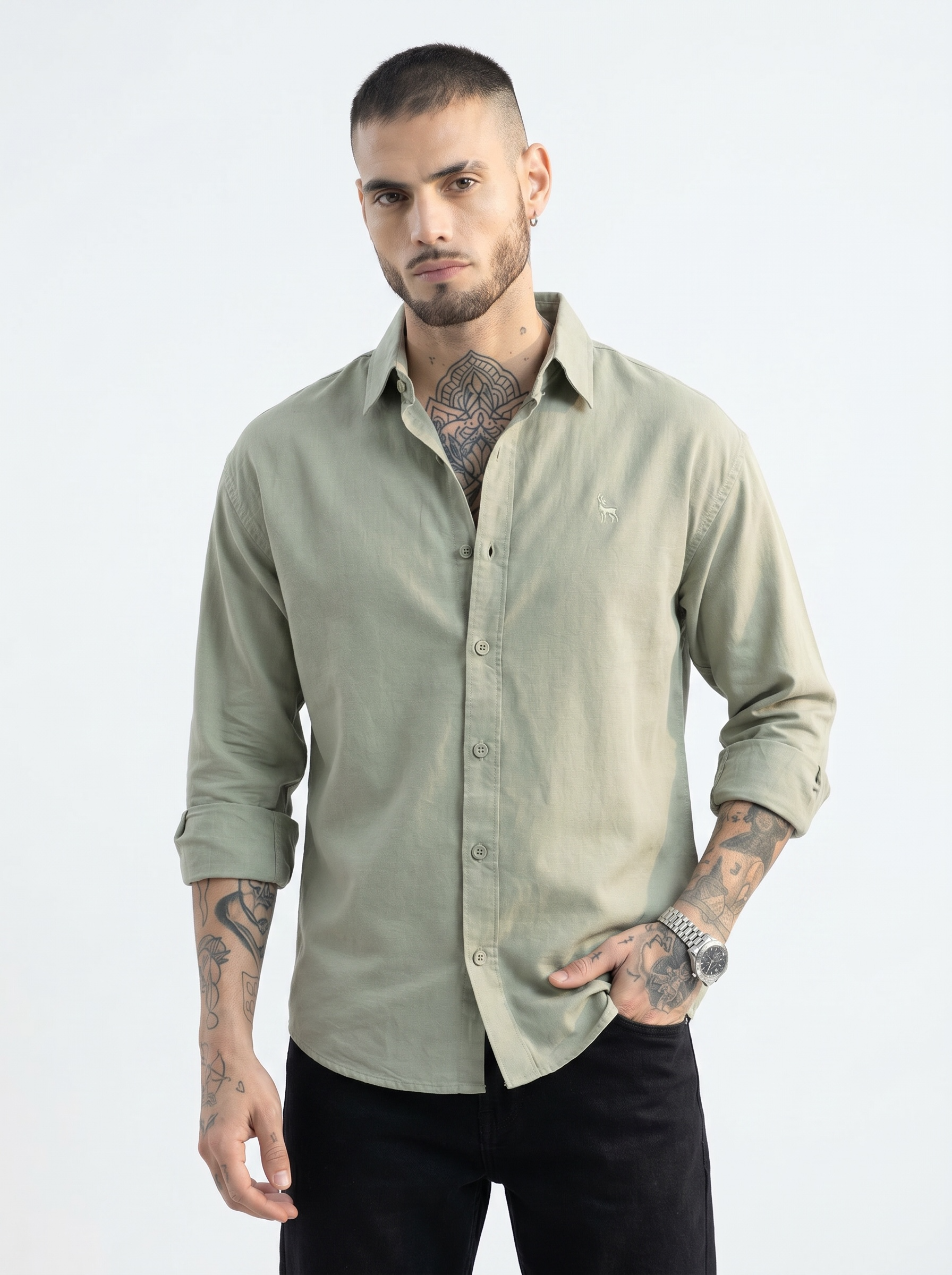 Escape Deer Linen Cotton Shirt EDS 1203 R8 S6