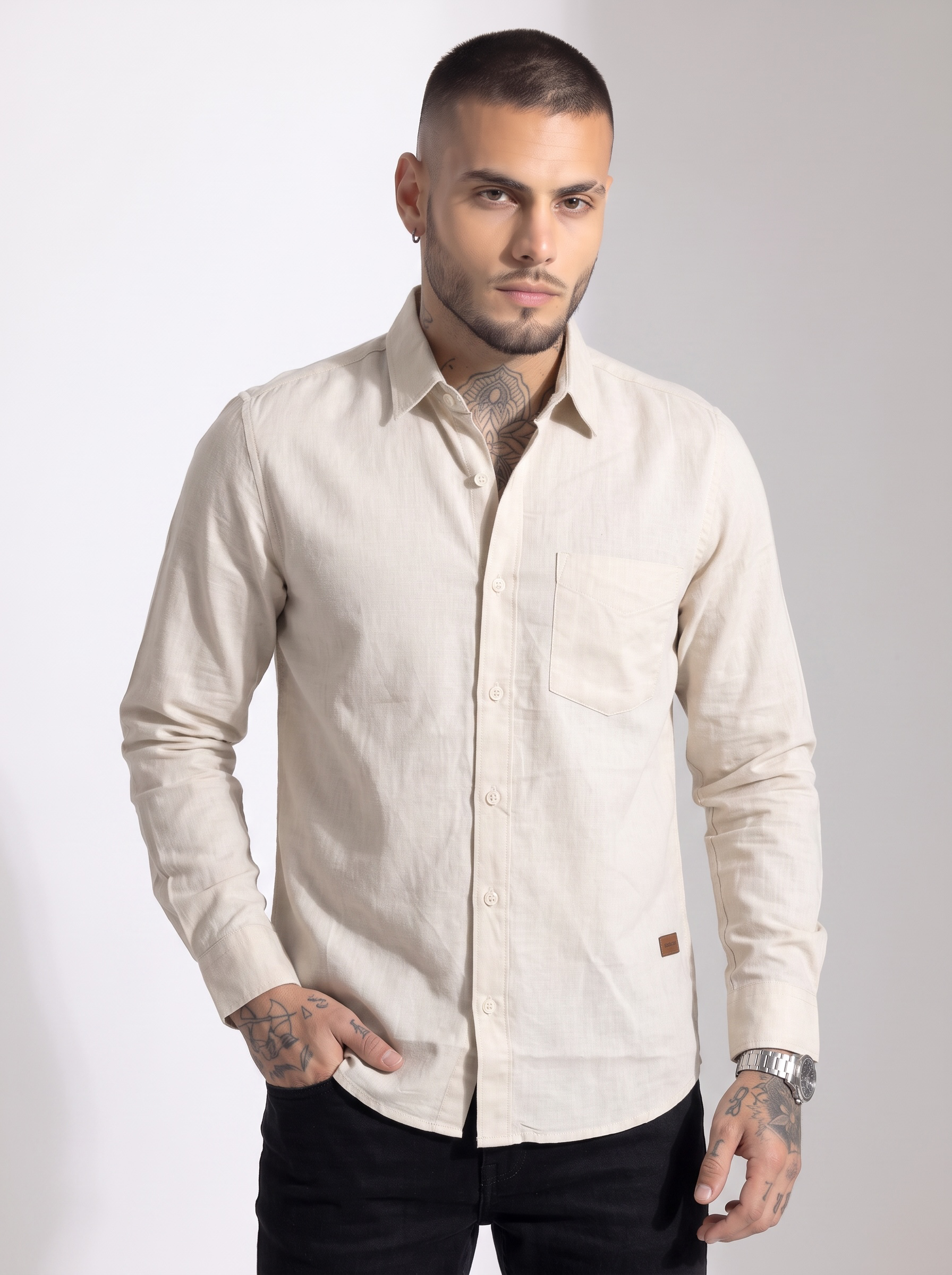 Escape Deer Cotton Linen Shirt EDS 1369 R8 S5