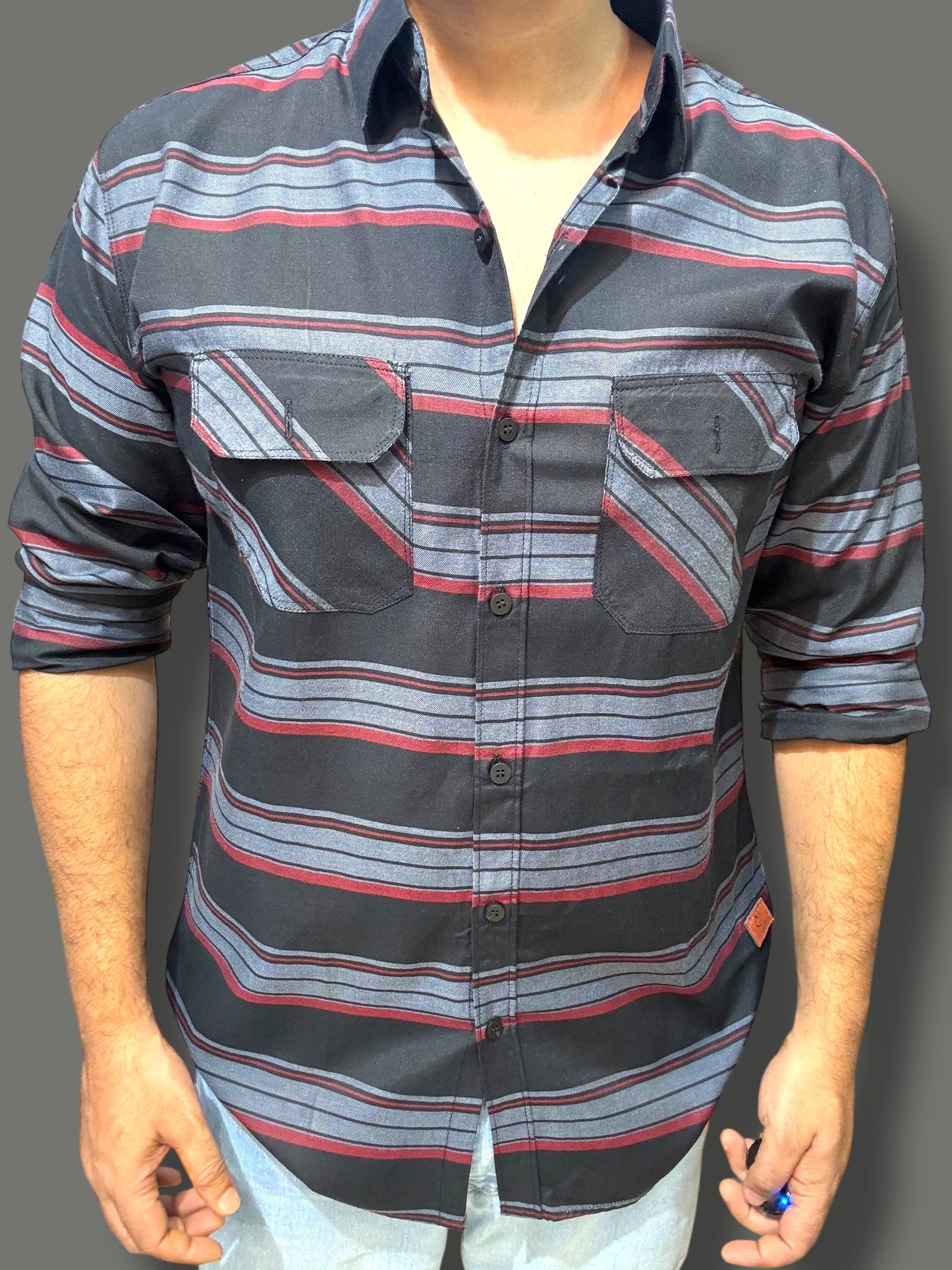 Premium Striped Shirt (M) ED1017 R6S5