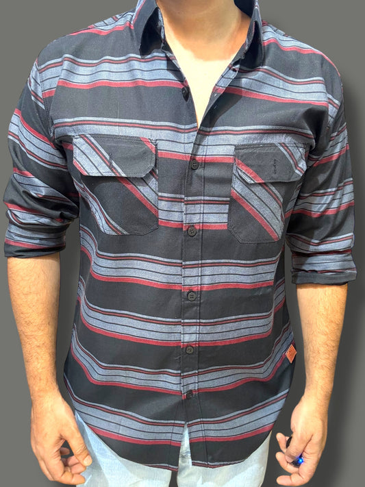 Premium Striped Shirt (M) ED1017 R6S5