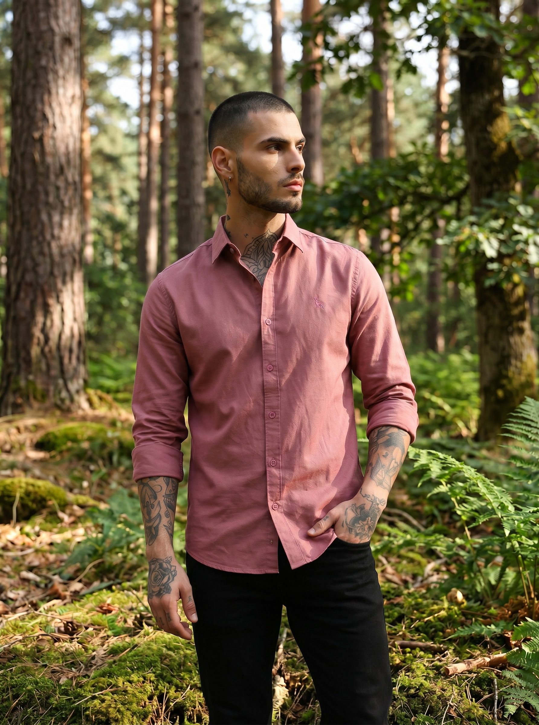 Escape Deer Linen Cotton Shirt EDS 1208 R4 S6